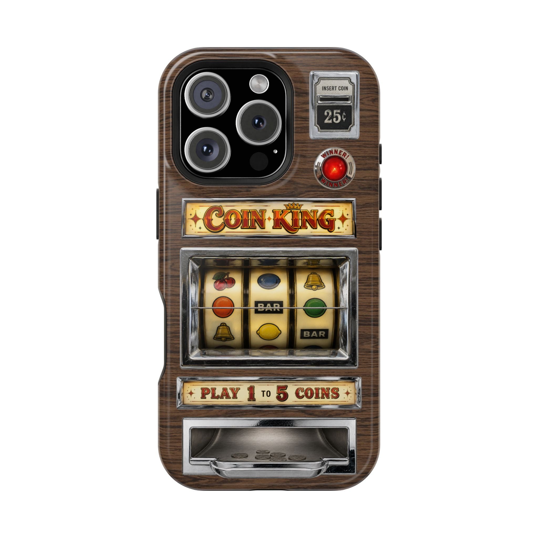 Vintage Slot Machine Phone Case, MagSafe Compatible, Retro Mechanical Casino Tech, Gambler Gift - Duel Layer Impact Protection