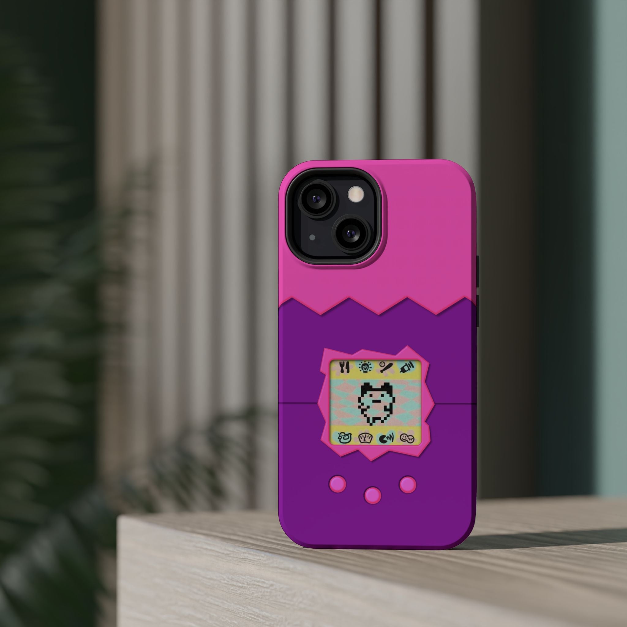 Virtual Pet Magnetic iPhone MagSafe Compatible Impact-Resistant Case Retro 90s