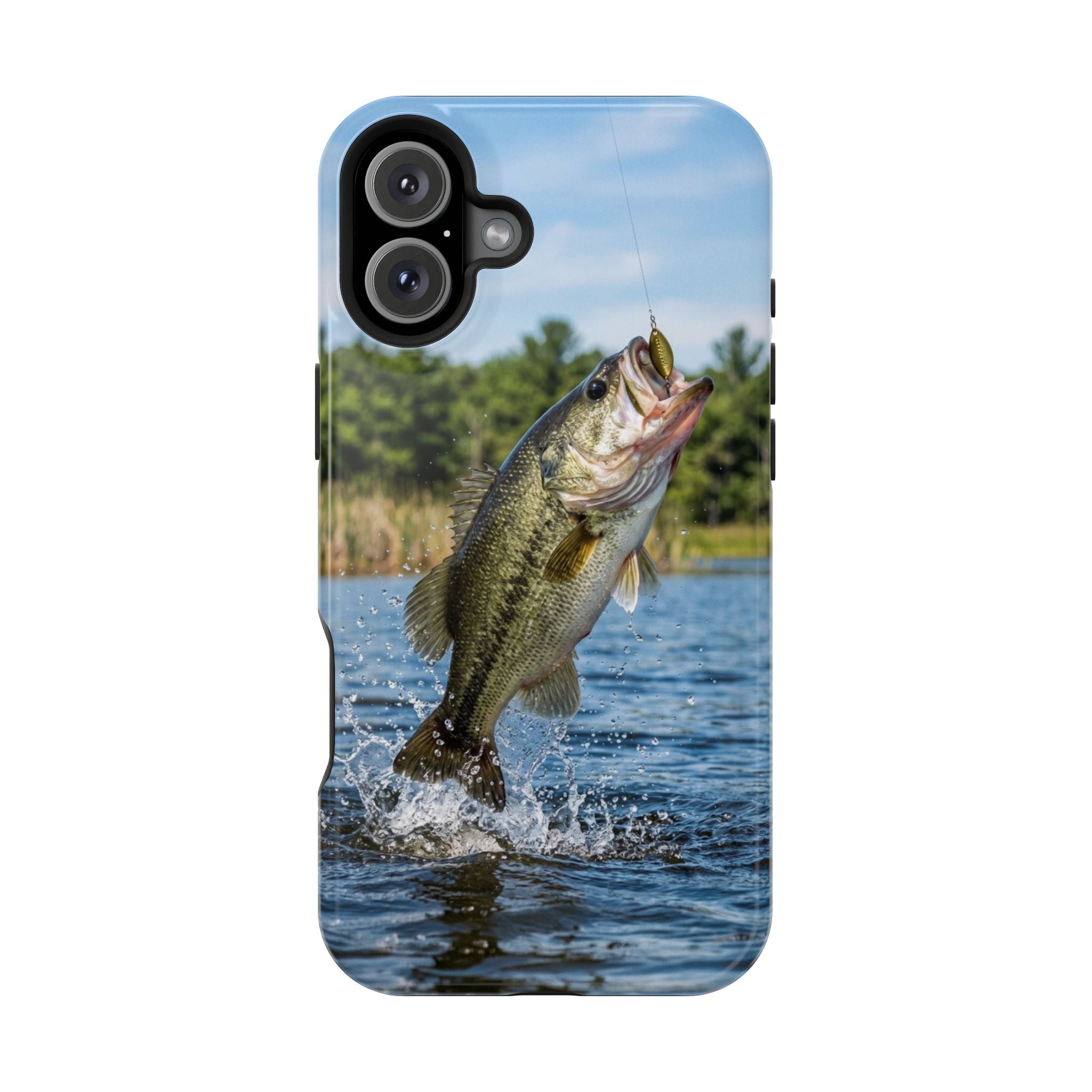 Largemouth Bass Fishing Fish Phone Case MagSafe Compatible for iPhone & Samsung Galaxy | Bass Fisherman Gift | Dual Layer Tough Case