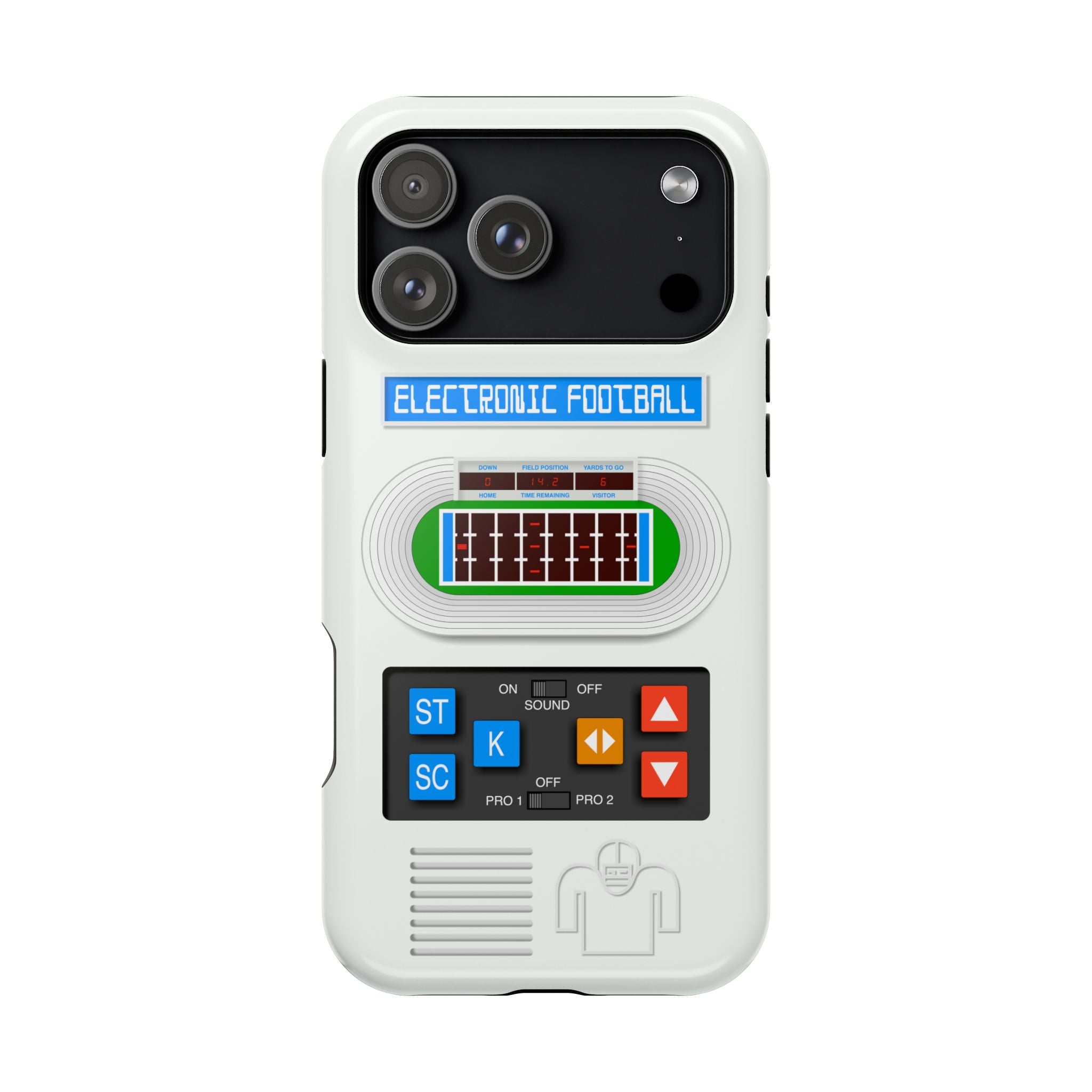 Retro Electronic Football Game Case for iPhone - Handheld Pocket LED Vintage Look - Tech Gift 17 16 15 14 13 Max Plus - MagSafe Compatible