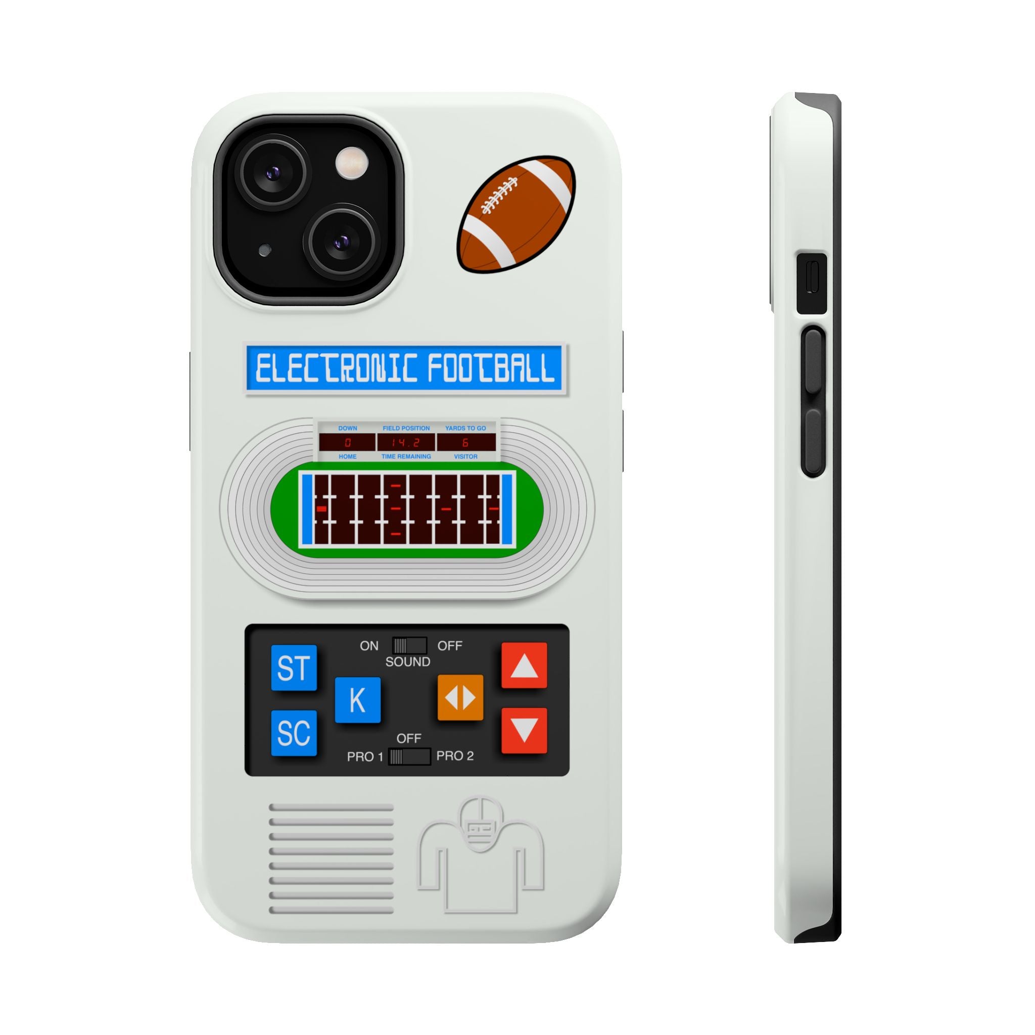 Retro Electronic Football Game Case for iPhone - Handheld Pocket LED Vintage Look - Tech Gift 17 16 15 14 13 Max Plus - MagSafe Compatible