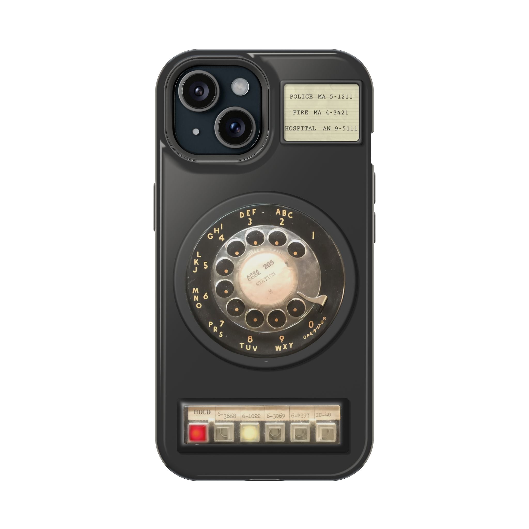 Multi Line Office Desk Phone Look MagSafe iPhone Case - Retro Rotary Dial Phone