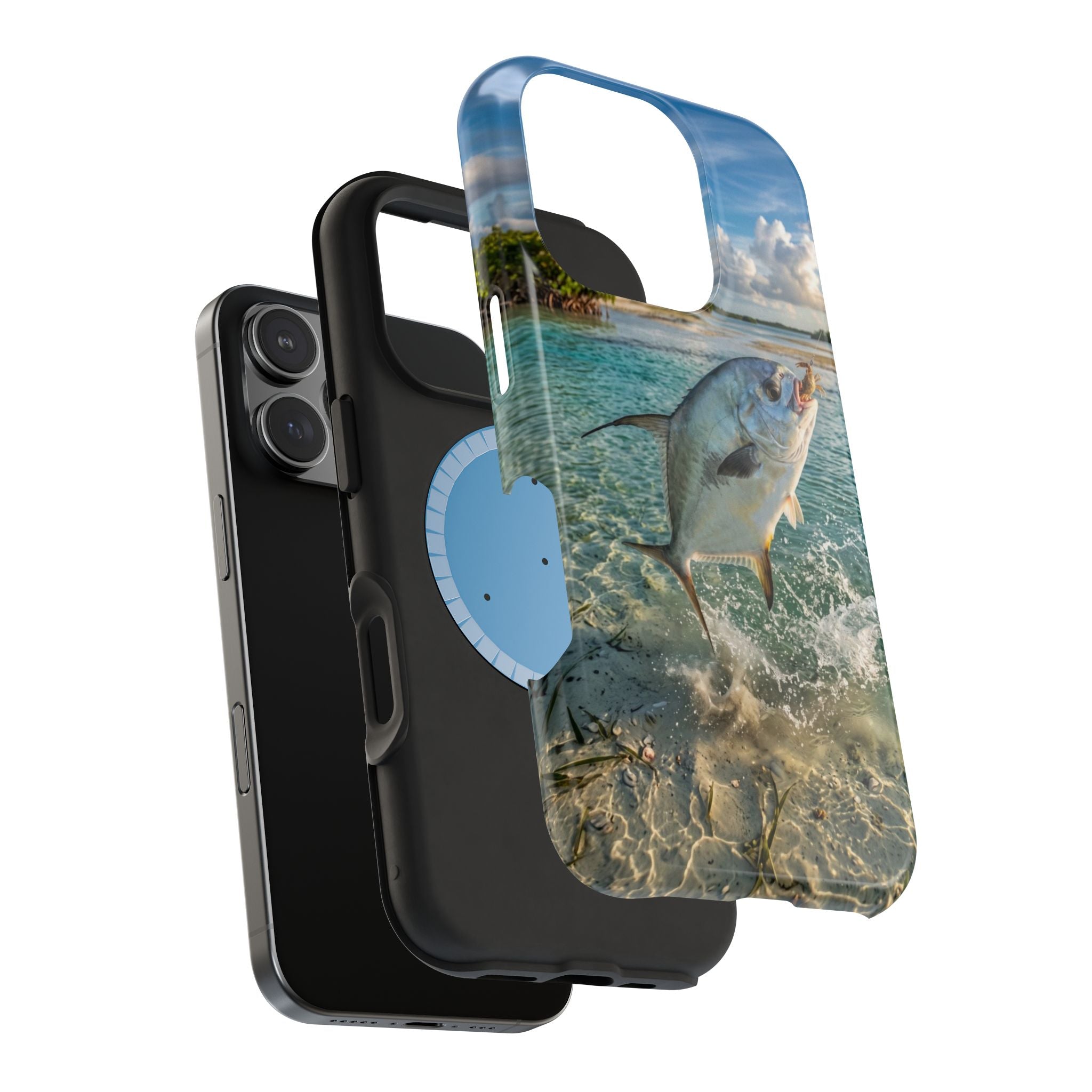 Permit Fish Fishing Phone Case MagSafe Compatible for iPhone & Samsung Galaxy | Flats Fishing Gift | Dual Layer Tough Case