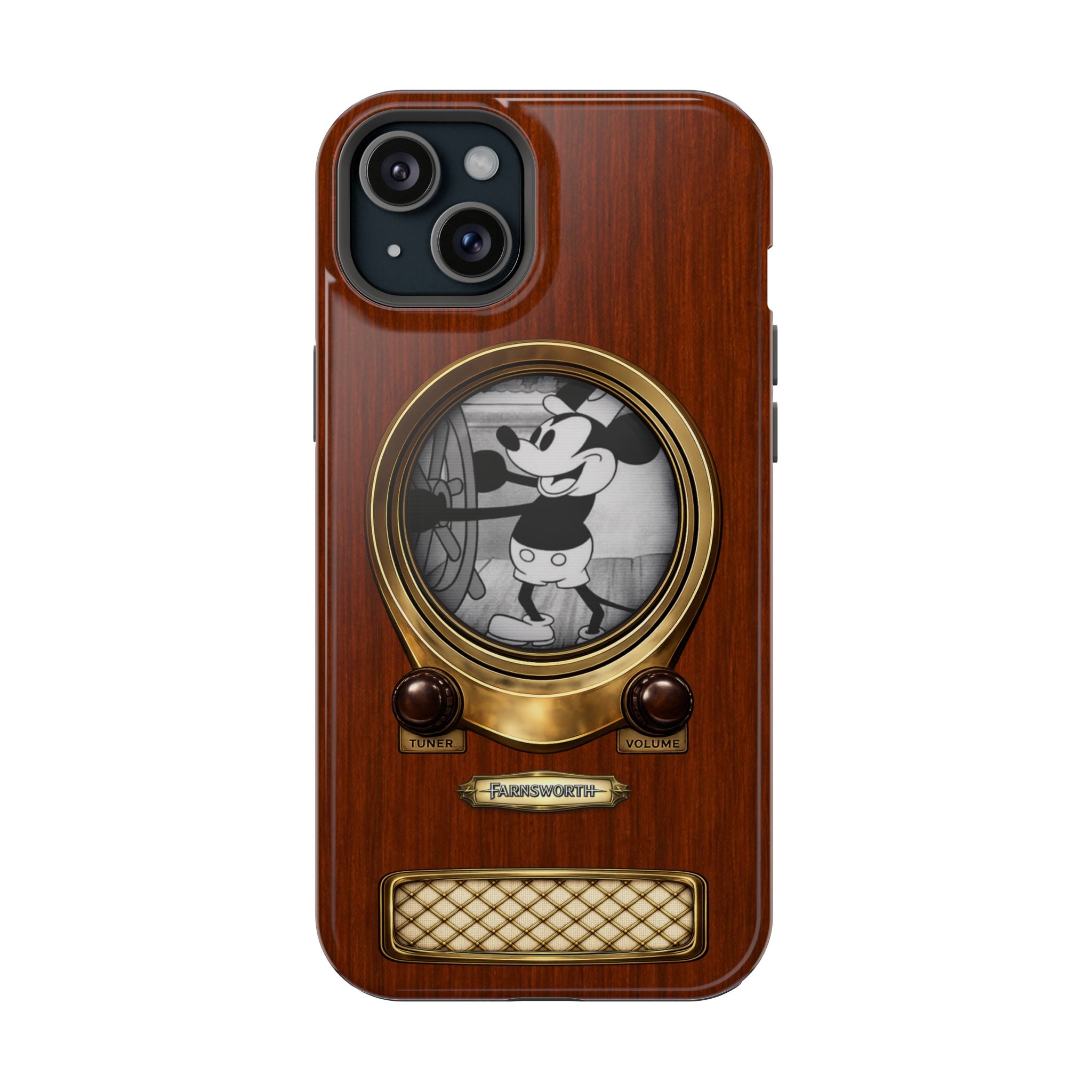 Retro Tech Antique Television MagSafe Compatible Impact-Resistant Cases for iPhone Phone Case - Steamboat Willie
