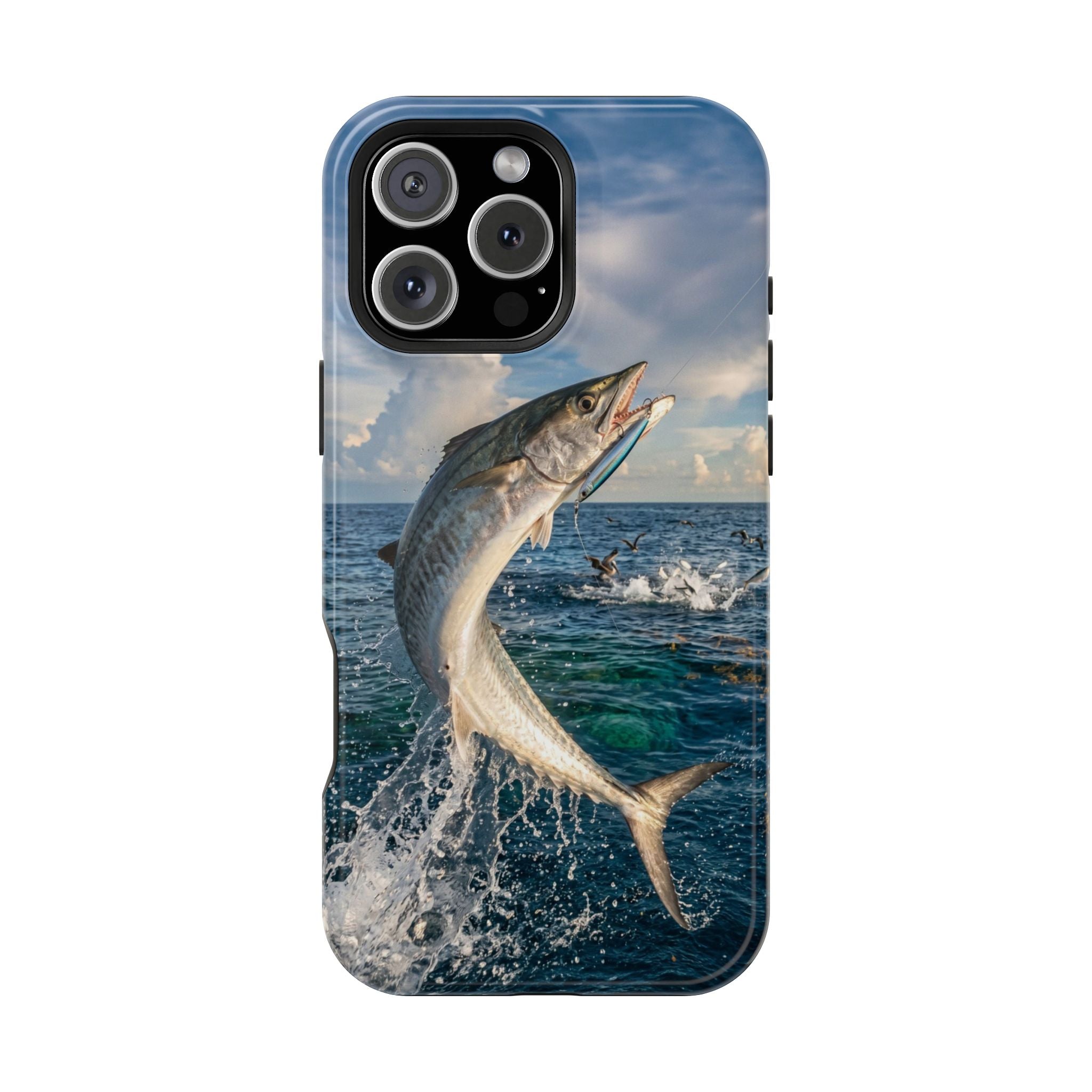 Kingfish King Mackerel Fishing Phone Case MagSafe Compatible for iPhone & Samsung Galaxy | Fisherman Gift | Dual Layer Tough Case