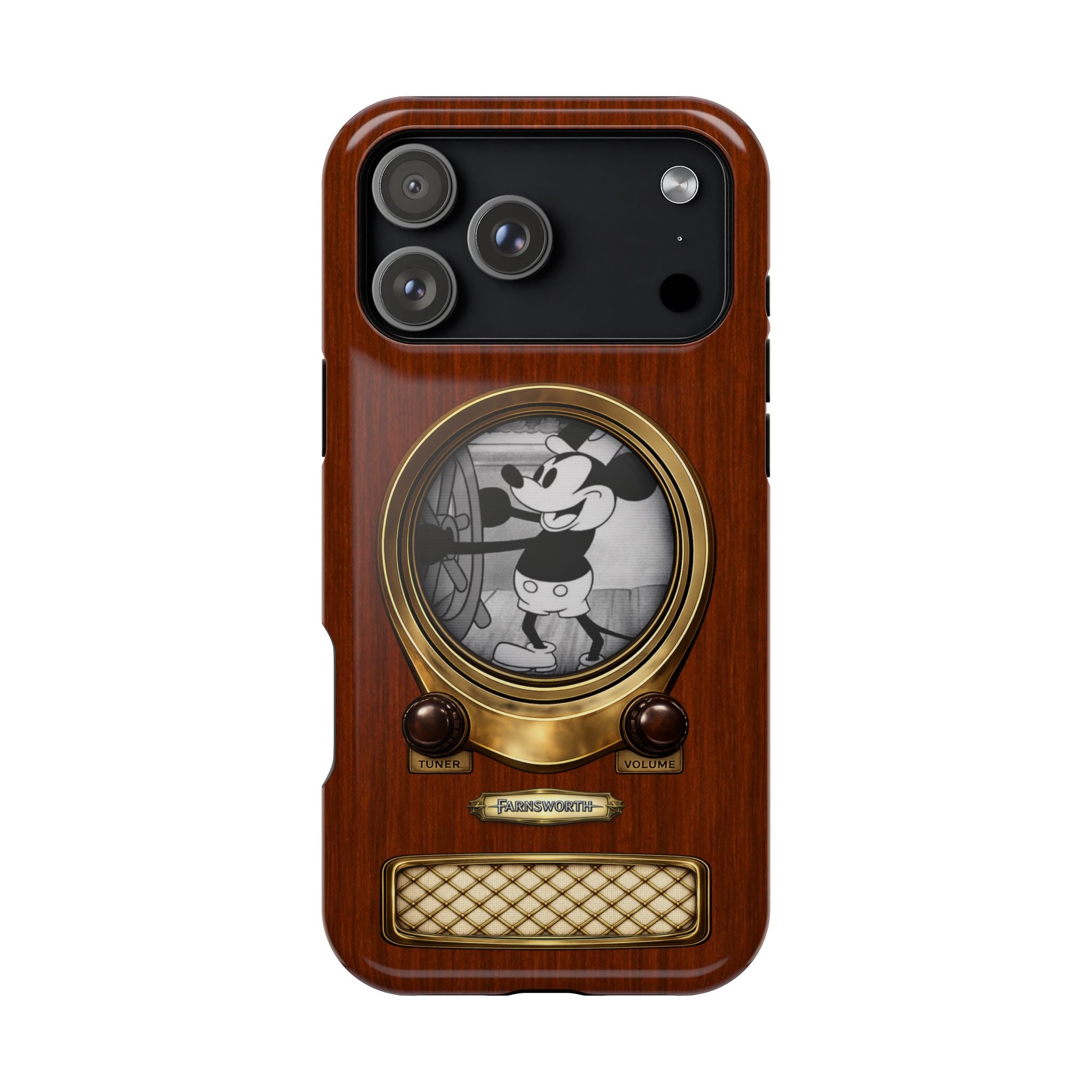 Retro Tech Antique Television MagSafe Compatible Impact-Resistant Cases for iPhone Phone Case - Steamboat Willie