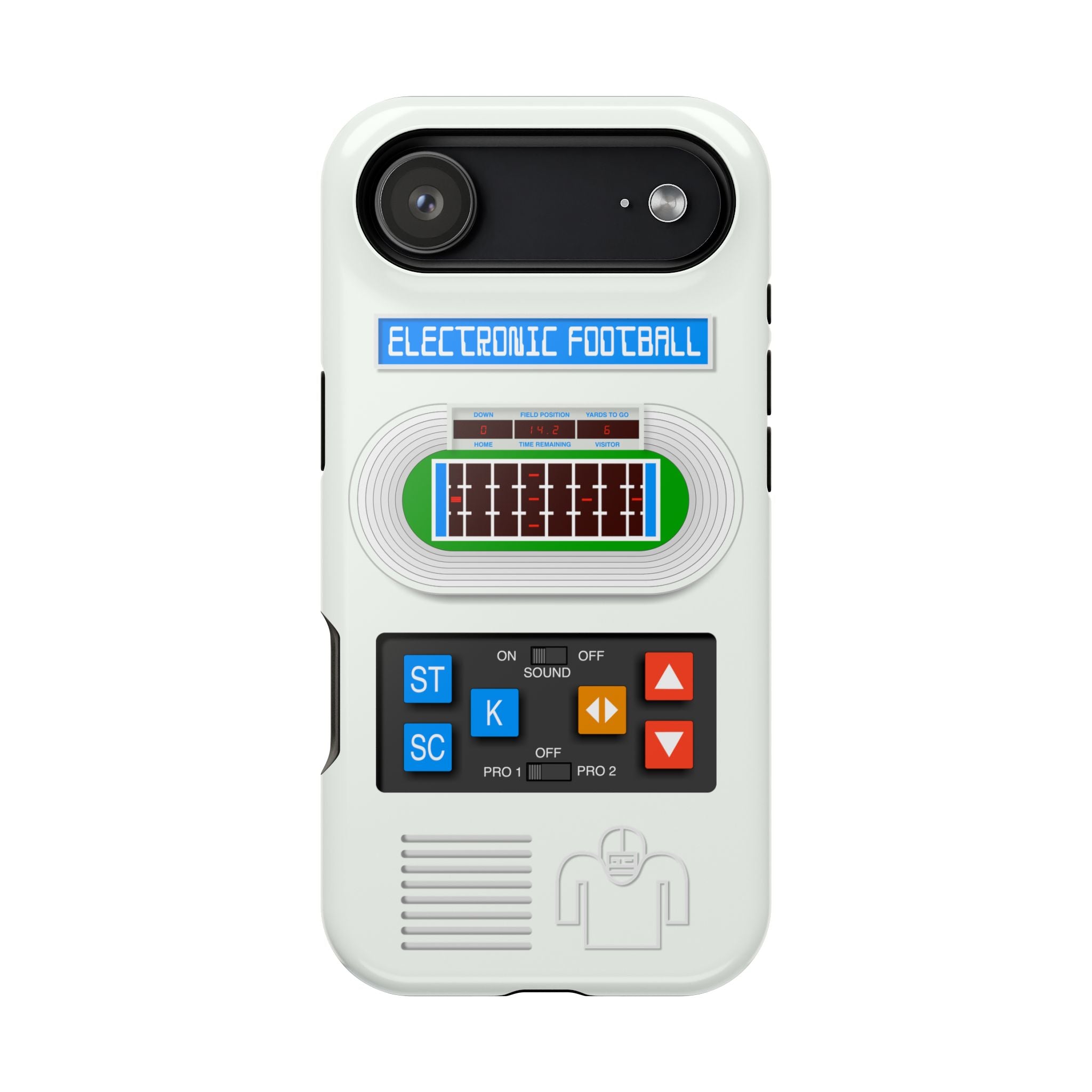 Retro Electronic Football Game Case for iPhone - Handheld Pocket LED Vintage Look - Tech Gift 17 16 15 14 13 Max Plus - MagSafe Compatible