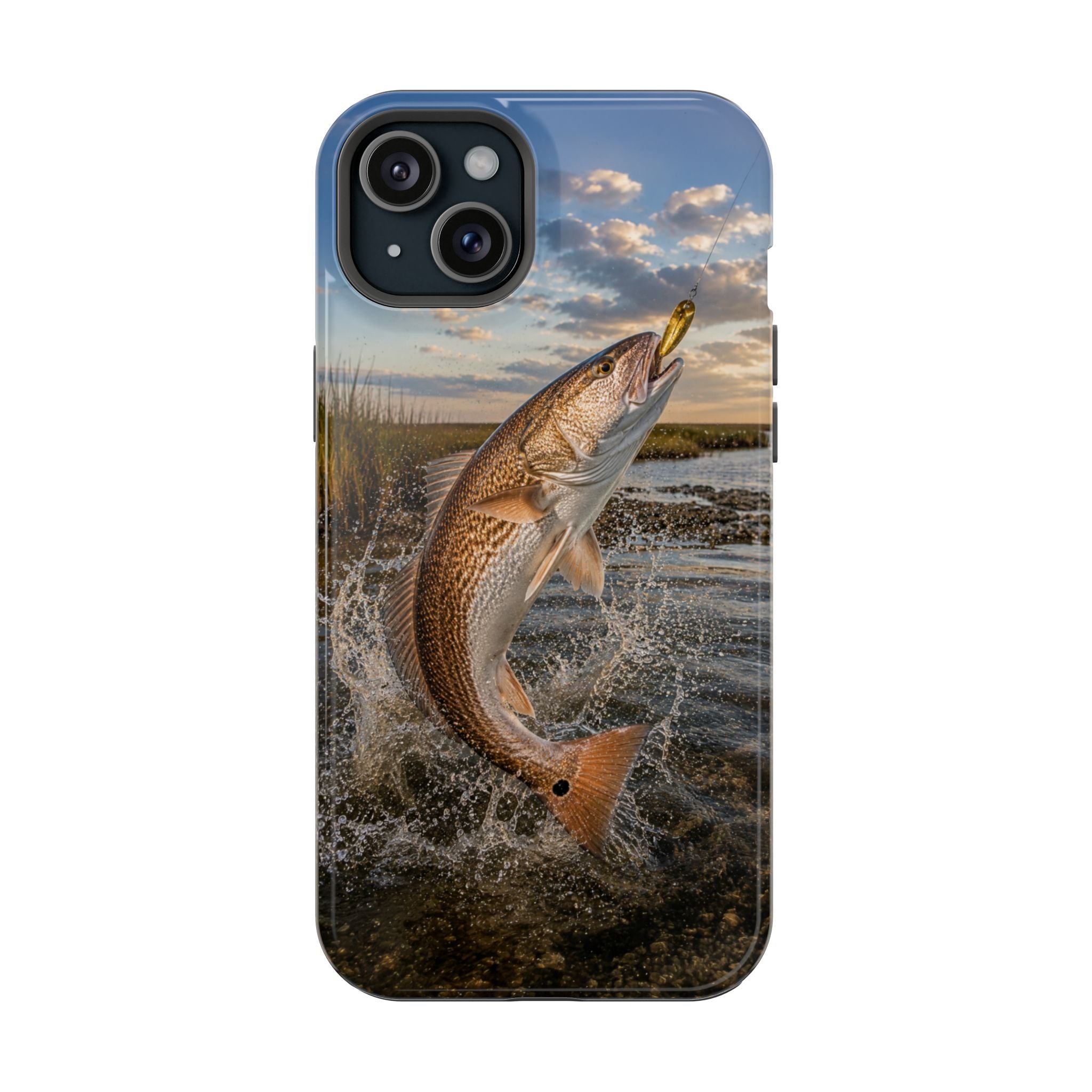 Red Drum Redfish Fishing Fish Phone Case MagSafe Compatible for iPhone & Samsung Galaxy | Redfish Fisherman Gift | Dual Layer Tough Case