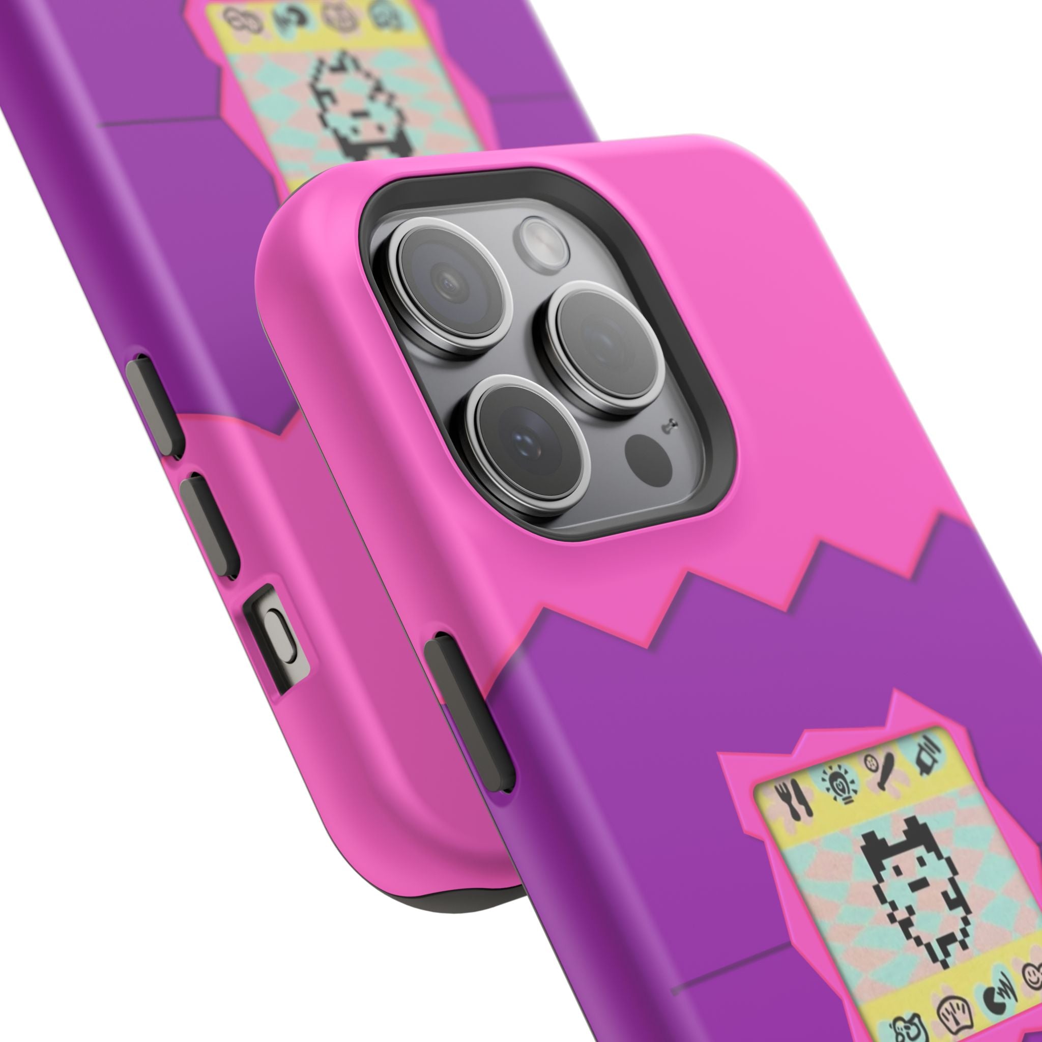 Virtual Pet Magnetic iPhone MagSafe Compatible Impact-Resistant Case Retro 90s