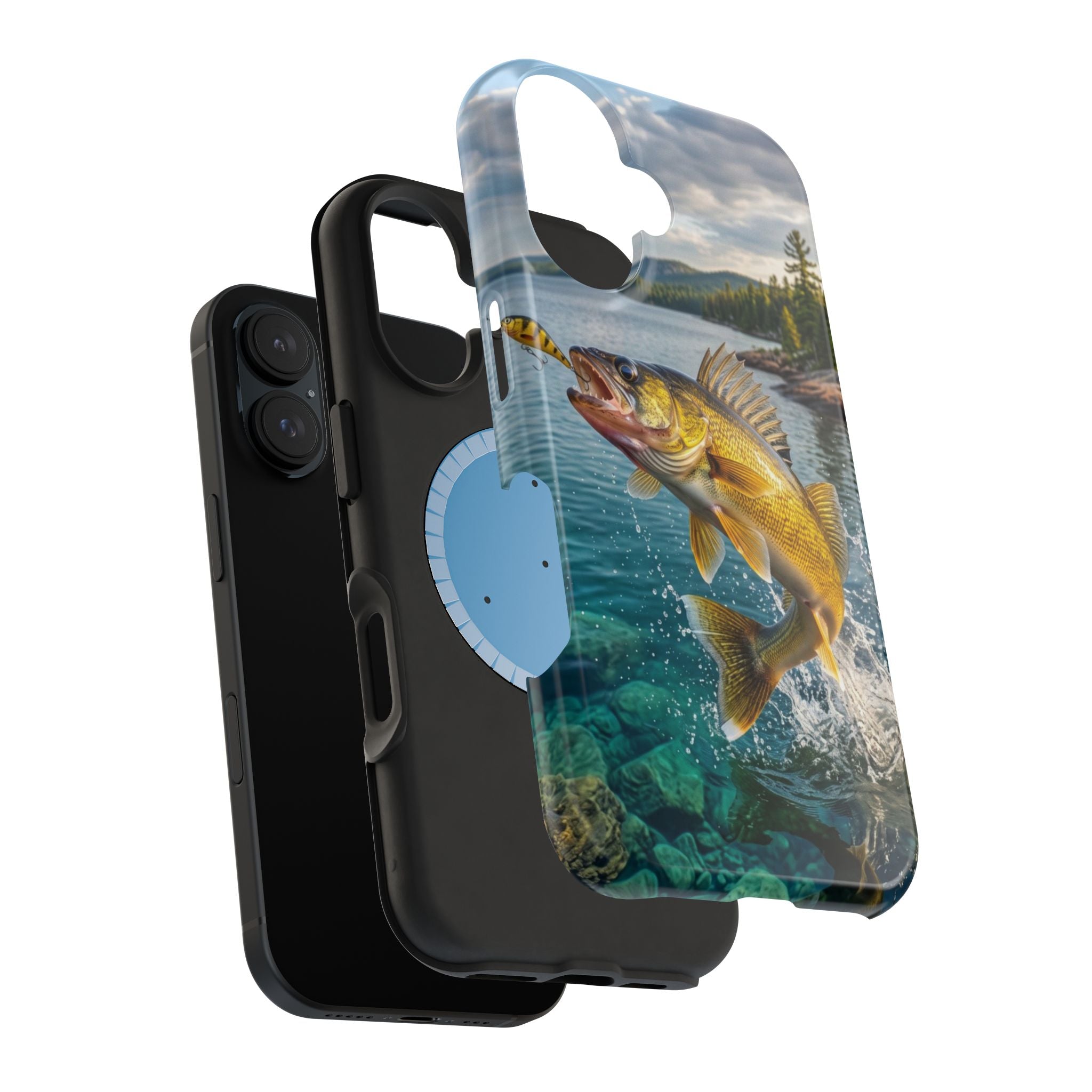 Walleye Fishing Fish Phone Case MagSafe Compatible for iPhone & Samsung Galaxy | Walleye Fisherman Gift | Dual Layer Tough Case