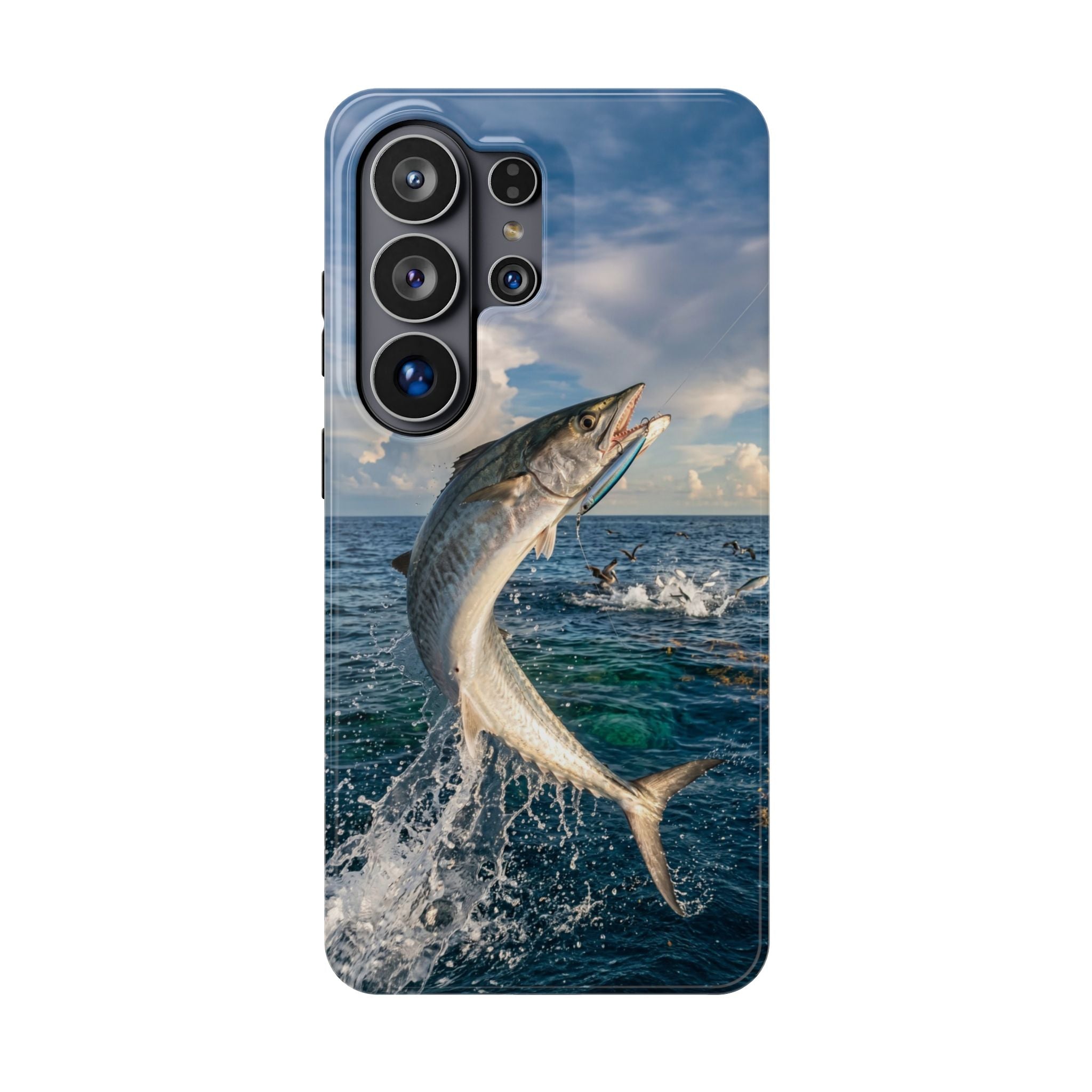 Kingfish King Mackerel Fishing Phone Case MagSafe Compatible for iPhone & Samsung Galaxy | Fisherman Gift | Dual Layer Tough Case