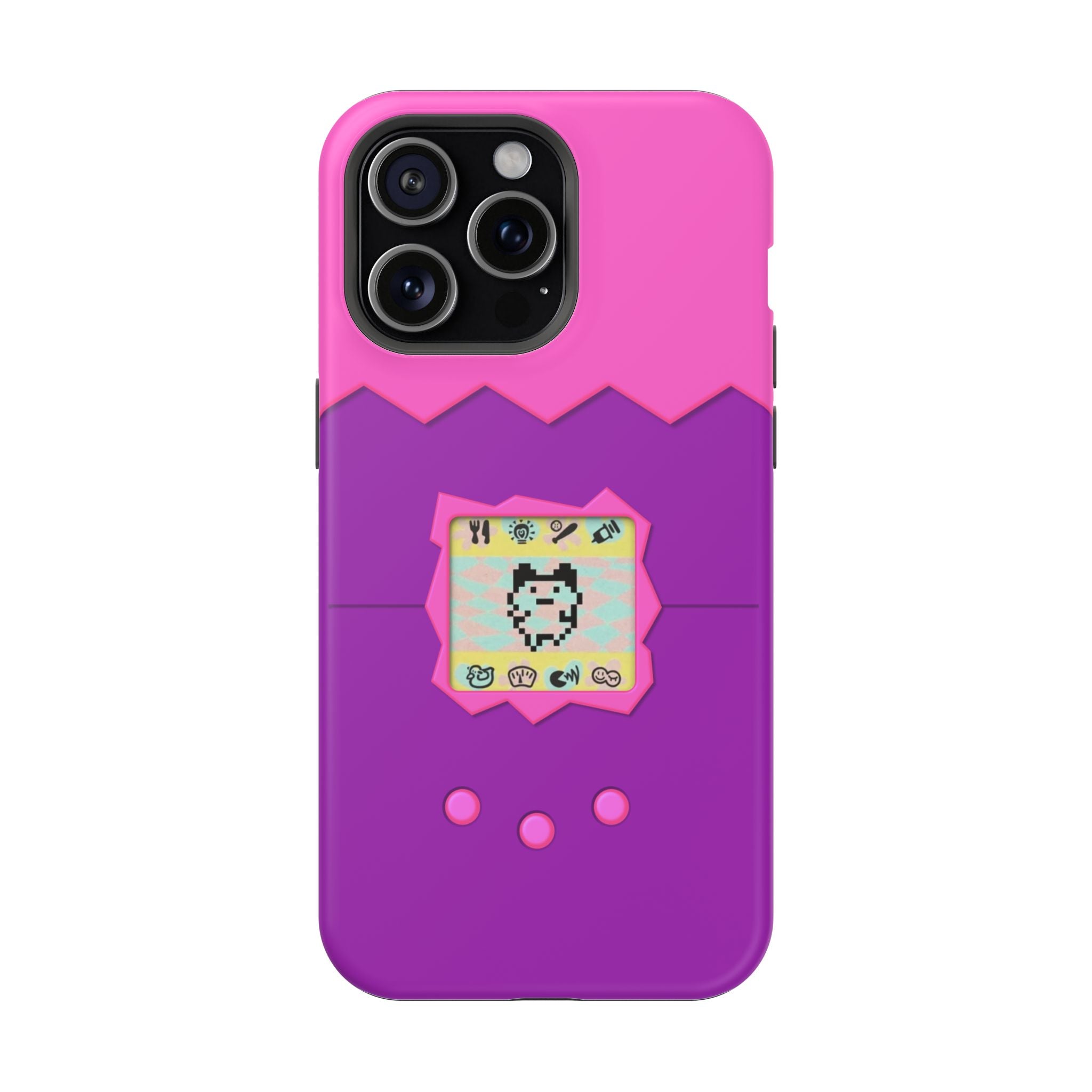 Virtual Pet Magnetic iPhone MagSafe Compatible Impact-Resistant Case Retro 90s