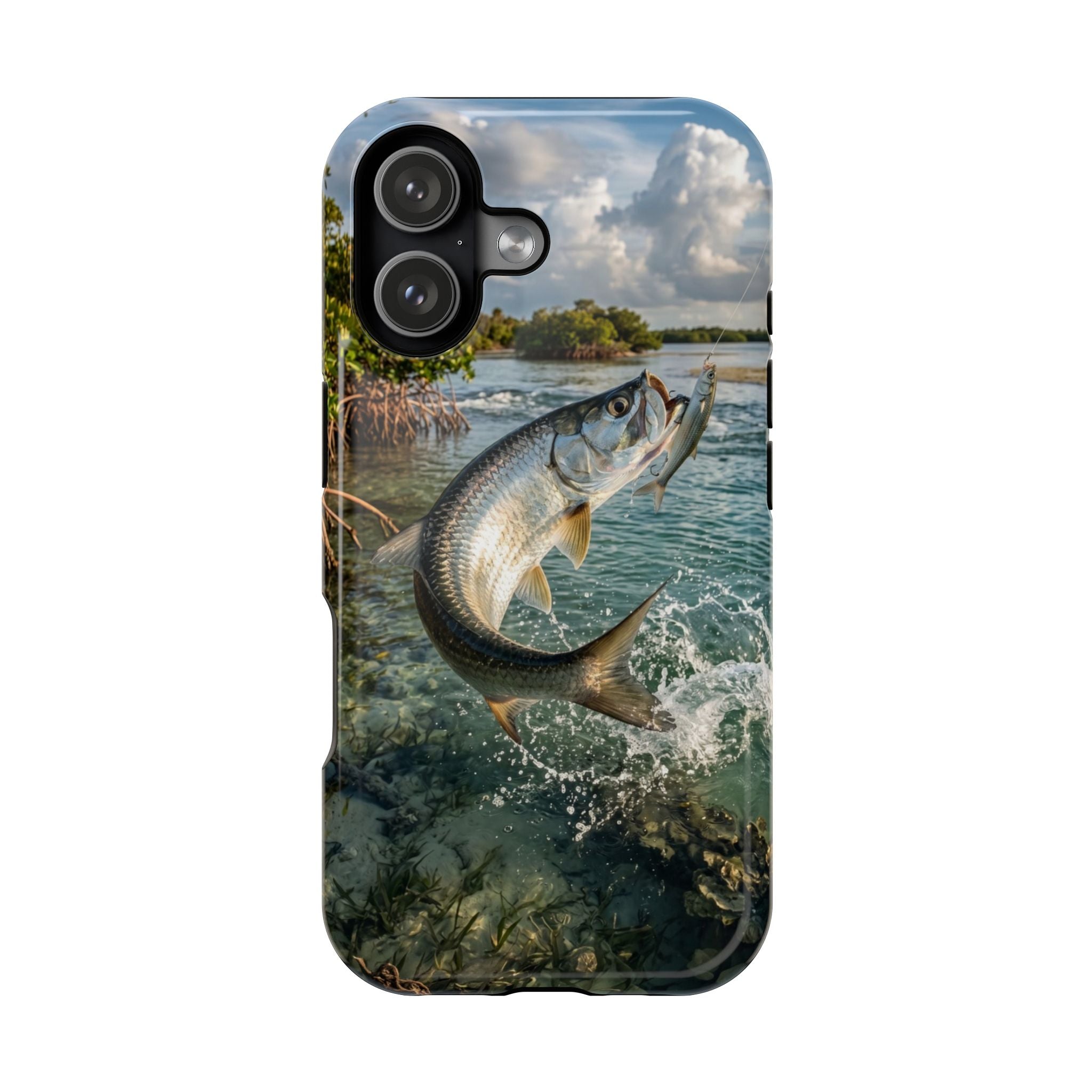 Tarpon Fishing Fish Phone Case MagSafe Compatible for iPhone & Samsung Galaxy | Tarpon Fisherman Gift | Dual Layer Tough Case