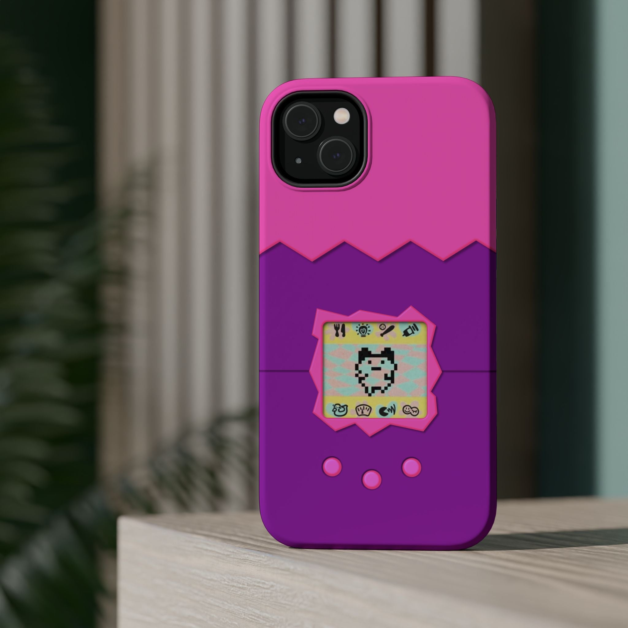 Virtual Pet Magnetic iPhone MagSafe Compatible Impact-Resistant Case Retro 90s