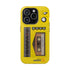 Retro Cassette AM FM Radio iPhone Case, Vintage Walkman Style Phone Case, MagSafe Dual Layer Protective Case Sport Yellow