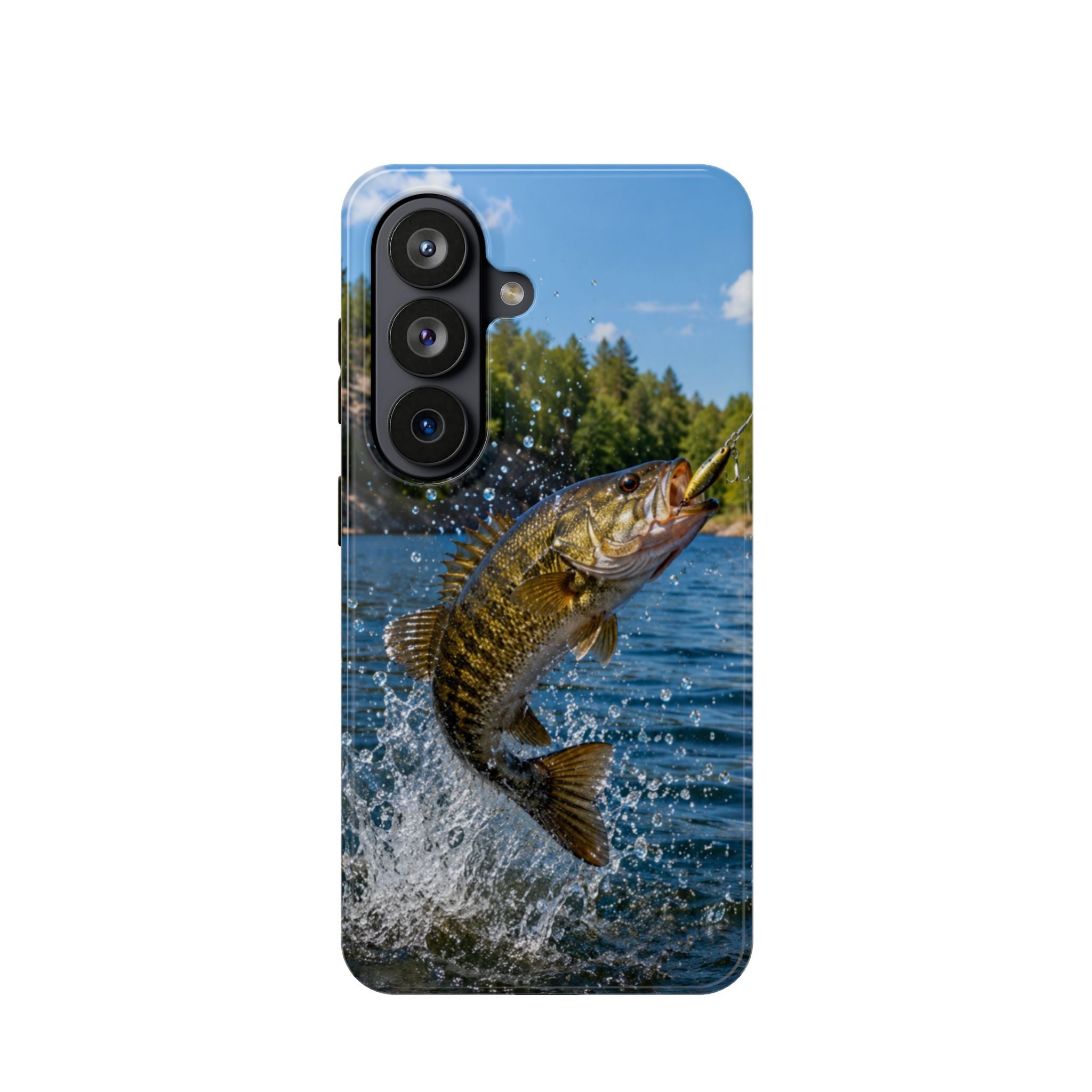 Smallmouth Bass Fishing Fish Phone Case MagSafe Compatible for iPhone & Samsung Galaxy | Bass Fisherman Gift | Dual Layer Tough Case