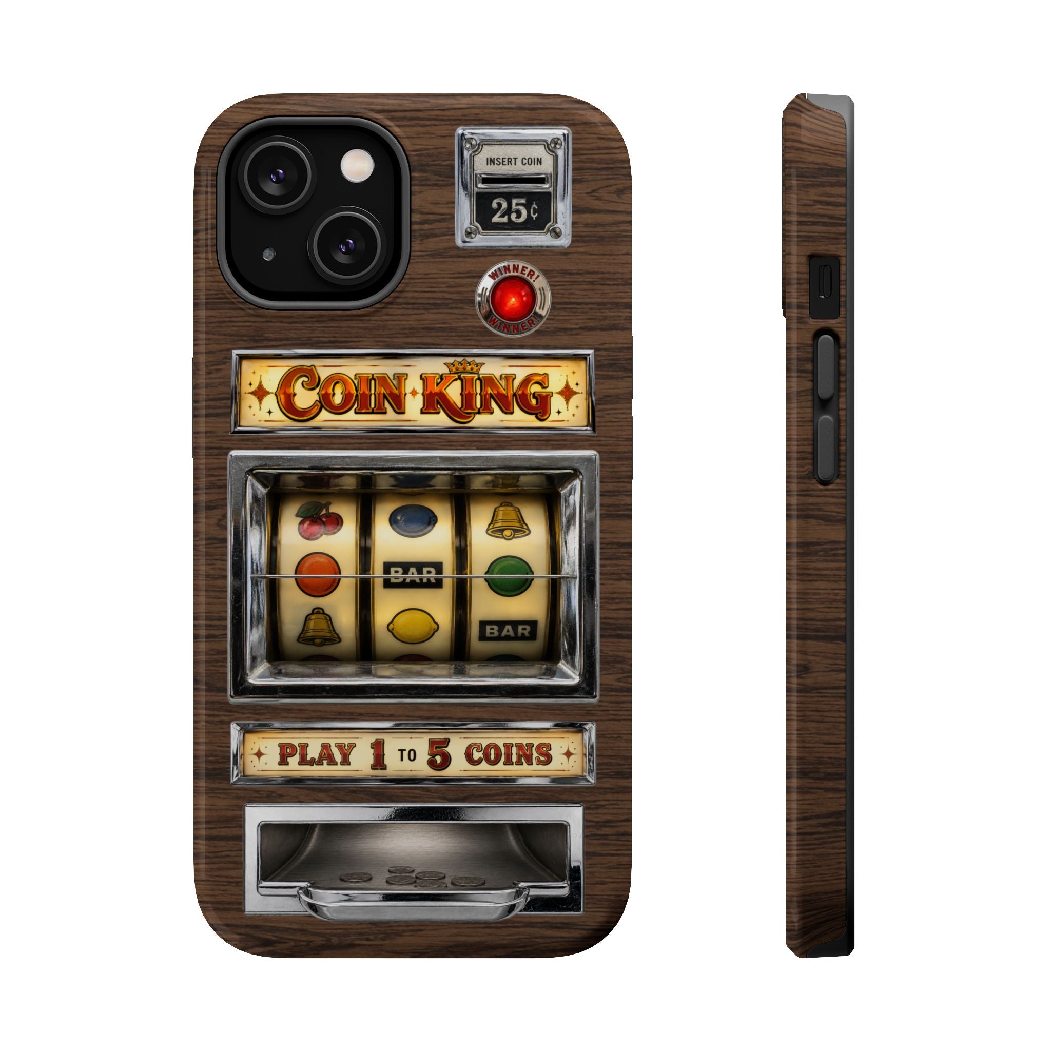 Vintage Slot Machine Phone Case, MagSafe Compatible, Retro Mechanical Casino Tech, Gambler Gift - Duel Layer Impact Protection