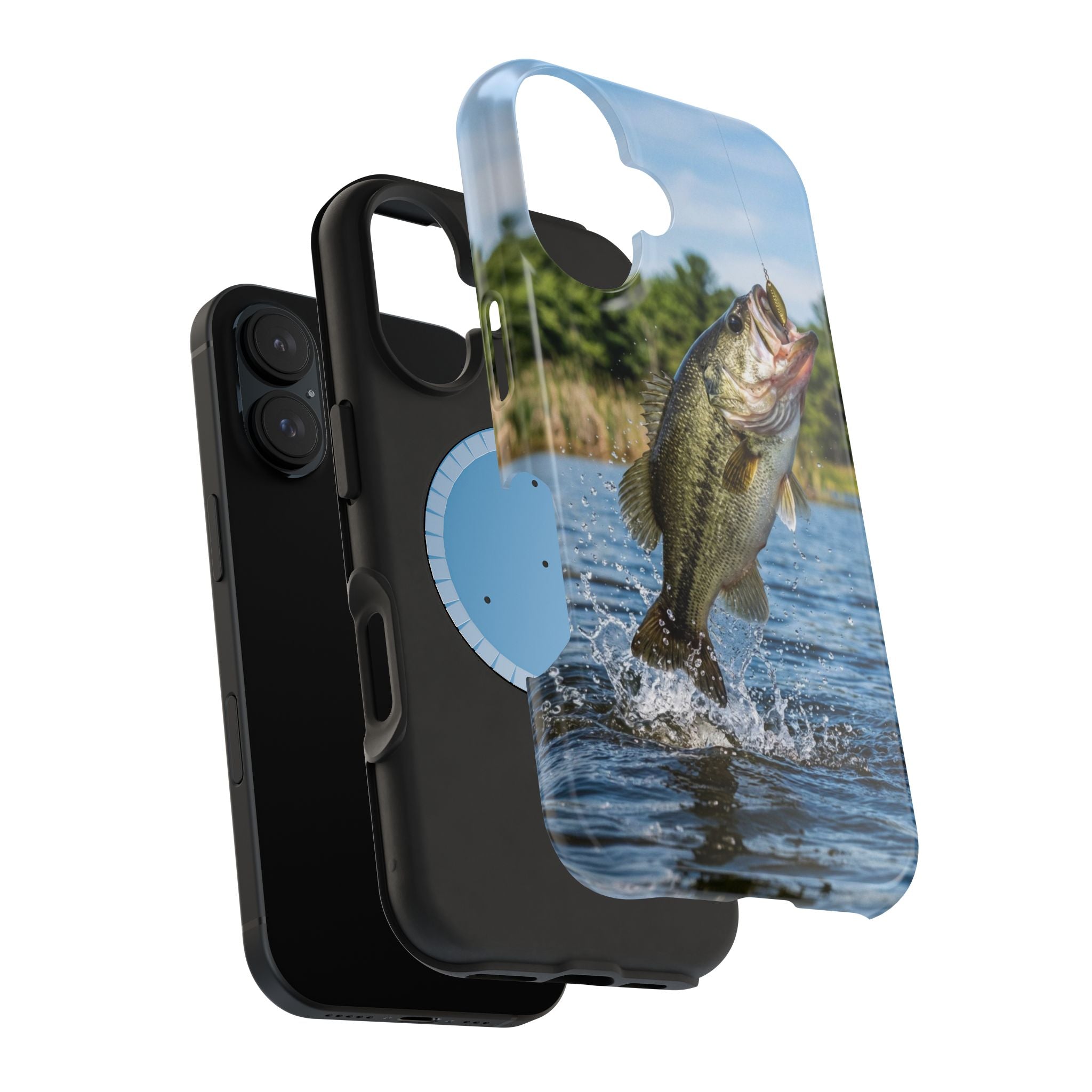 Largemouth Bass Fishing Fish Phone Case MagSafe Compatible for iPhone & Samsung Galaxy | Bass Fisherman Gift | Dual Layer Tough Case