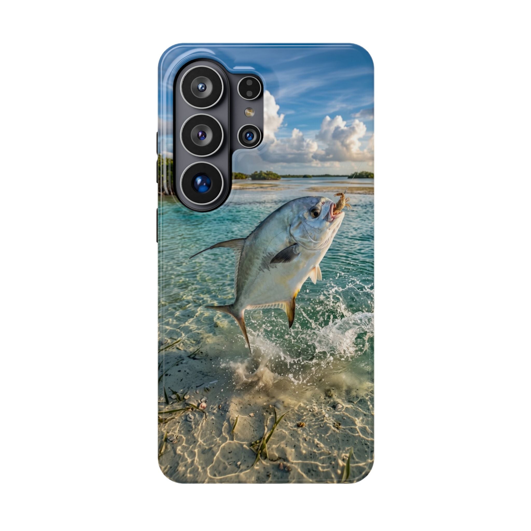 Permit Fish Fishing Phone Case MagSafe Compatible for iPhone & Samsung Galaxy | Flats Fishing Gift | Dual Layer Tough Case