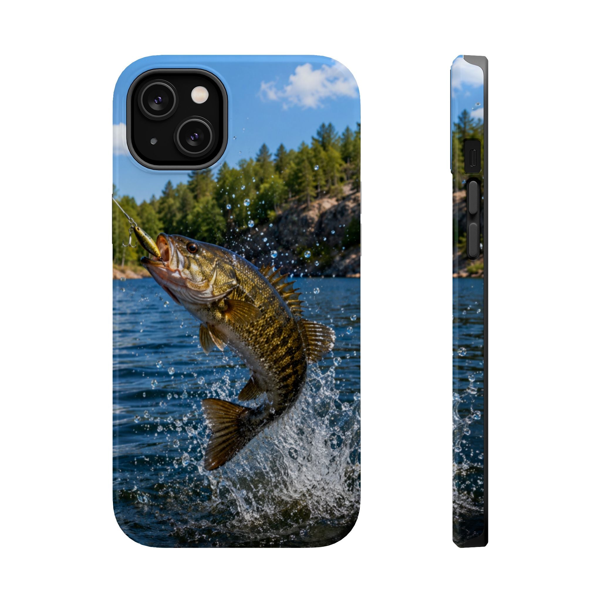 Smallmouth Bass Fishing Fish Phone Case MagSafe Compatible for iPhone & Samsung Galaxy | Bass Fisherman Gift | Dual Layer Tough Case