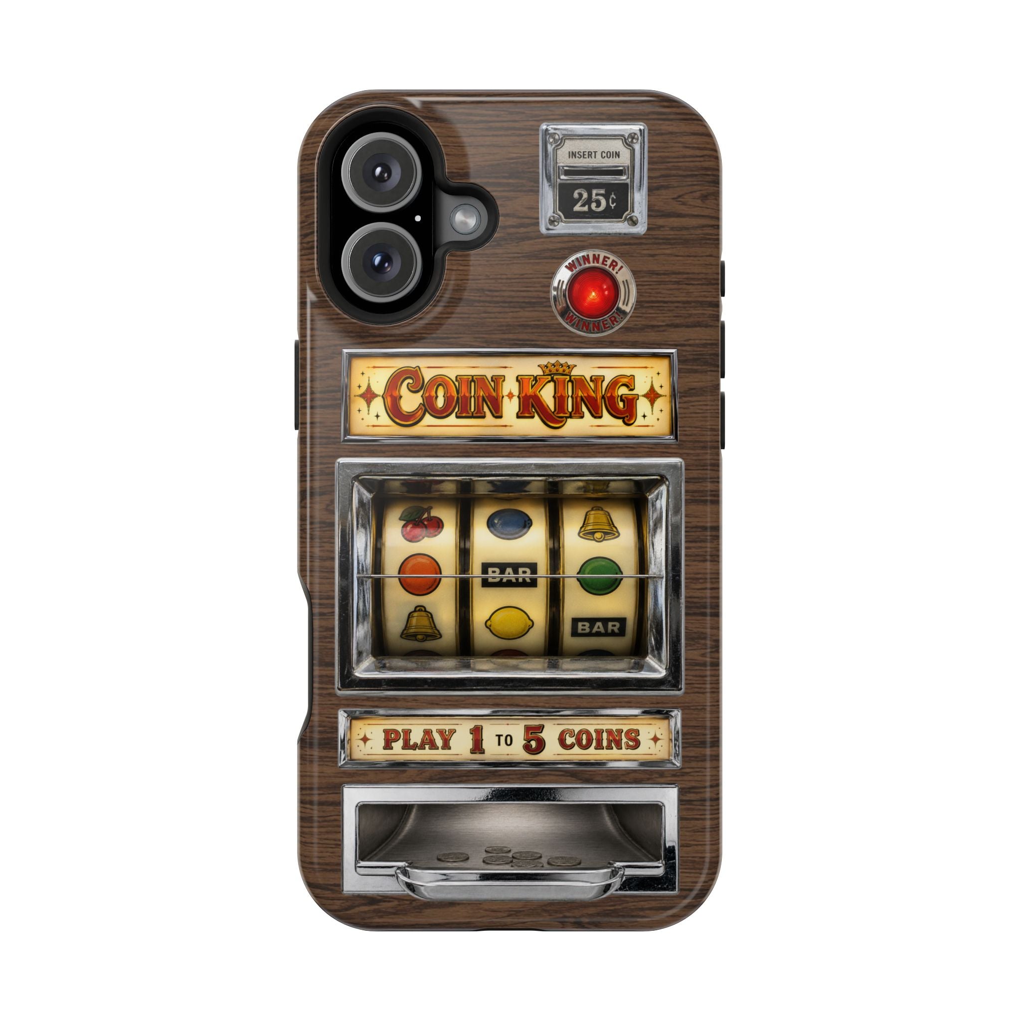 Vintage Slot Machine Phone Case, MagSafe Compatible, Retro Mechanical Casino Tech, Gambler Gift - Duel Layer Impact Protection