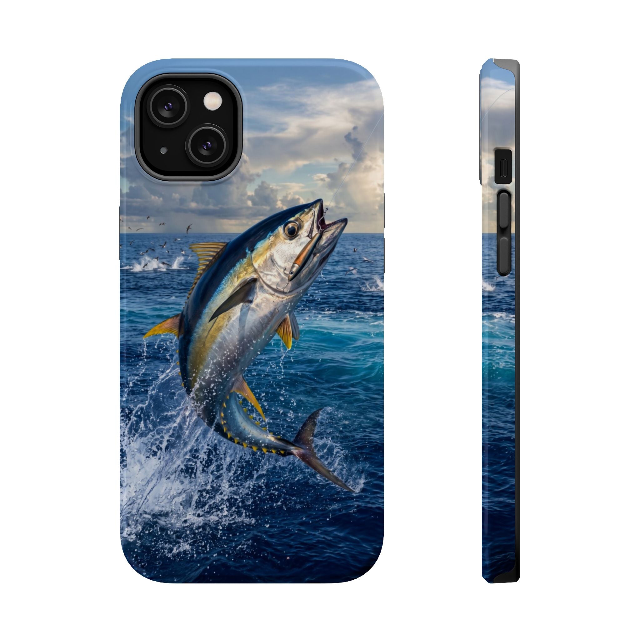 Tuna Fishing Fish Phone Case MagSafe Compatible for iPhone & Samsung Galaxy | Yellowfin Tuna Fisherman Gift | Dual Layer Tough Case