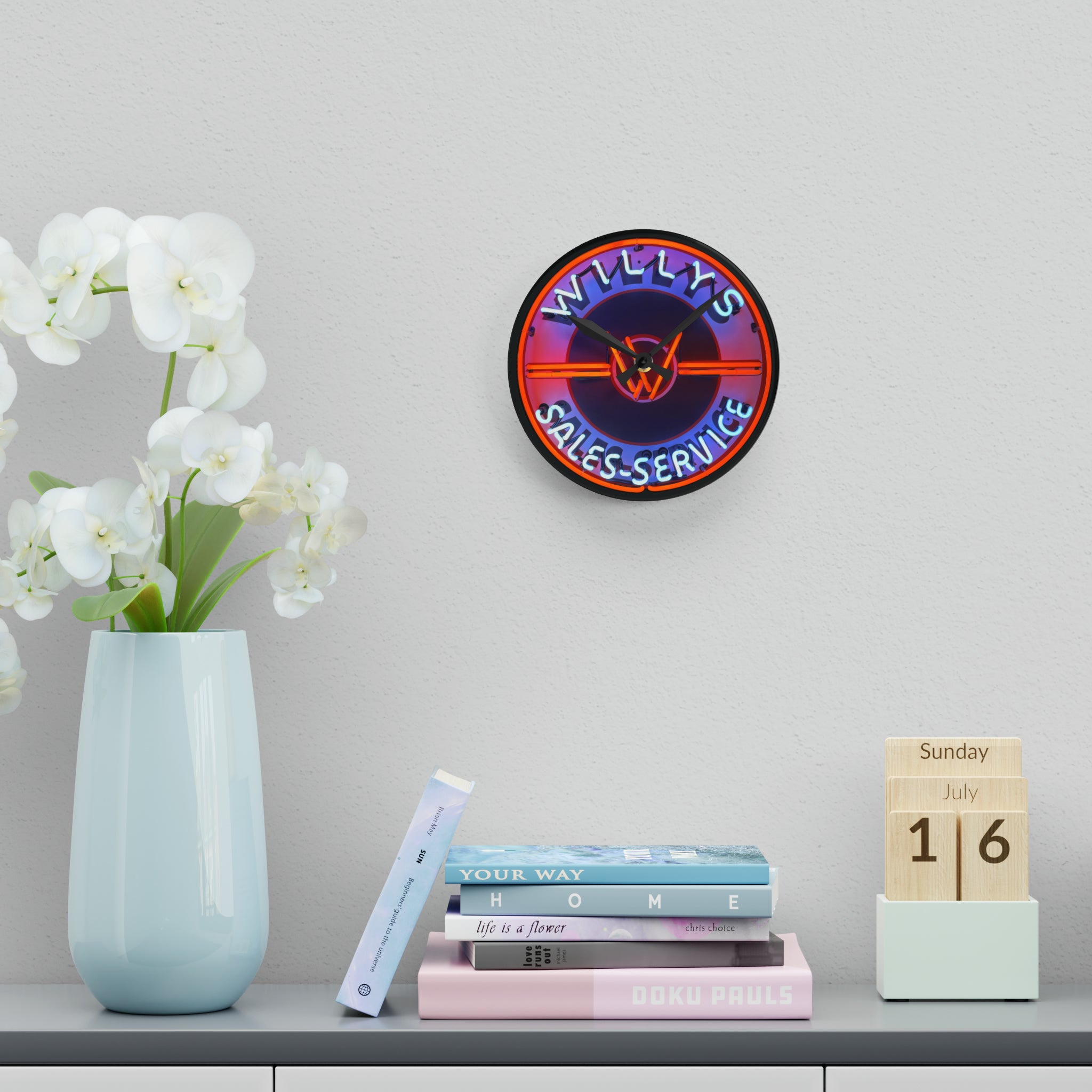 Willys Neon Look Acrylic Wall Clock