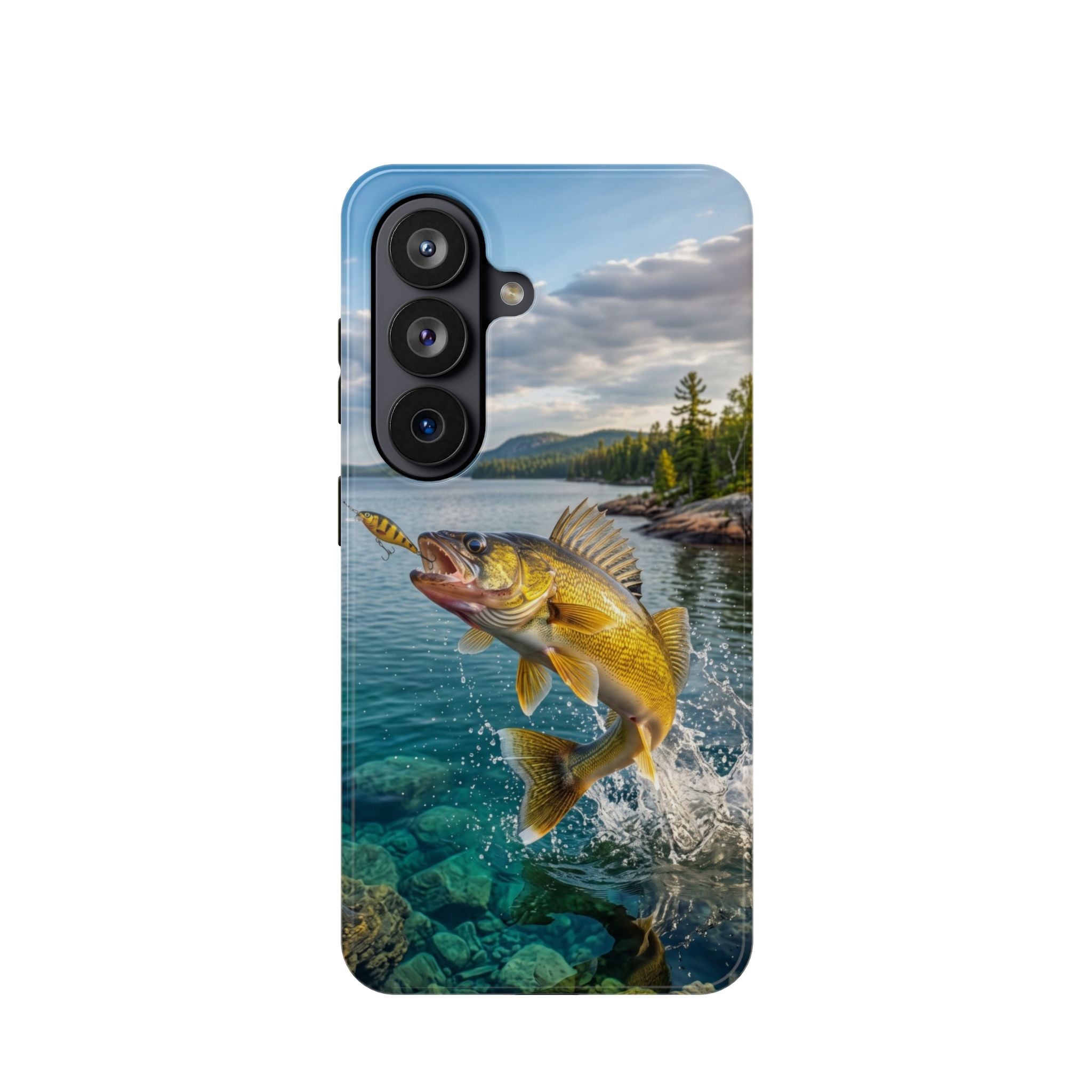 Walleye Fishing Fish Phone Case MagSafe Compatible for iPhone & Samsung Galaxy | Walleye Fisherman Gift | Dual Layer Tough Case