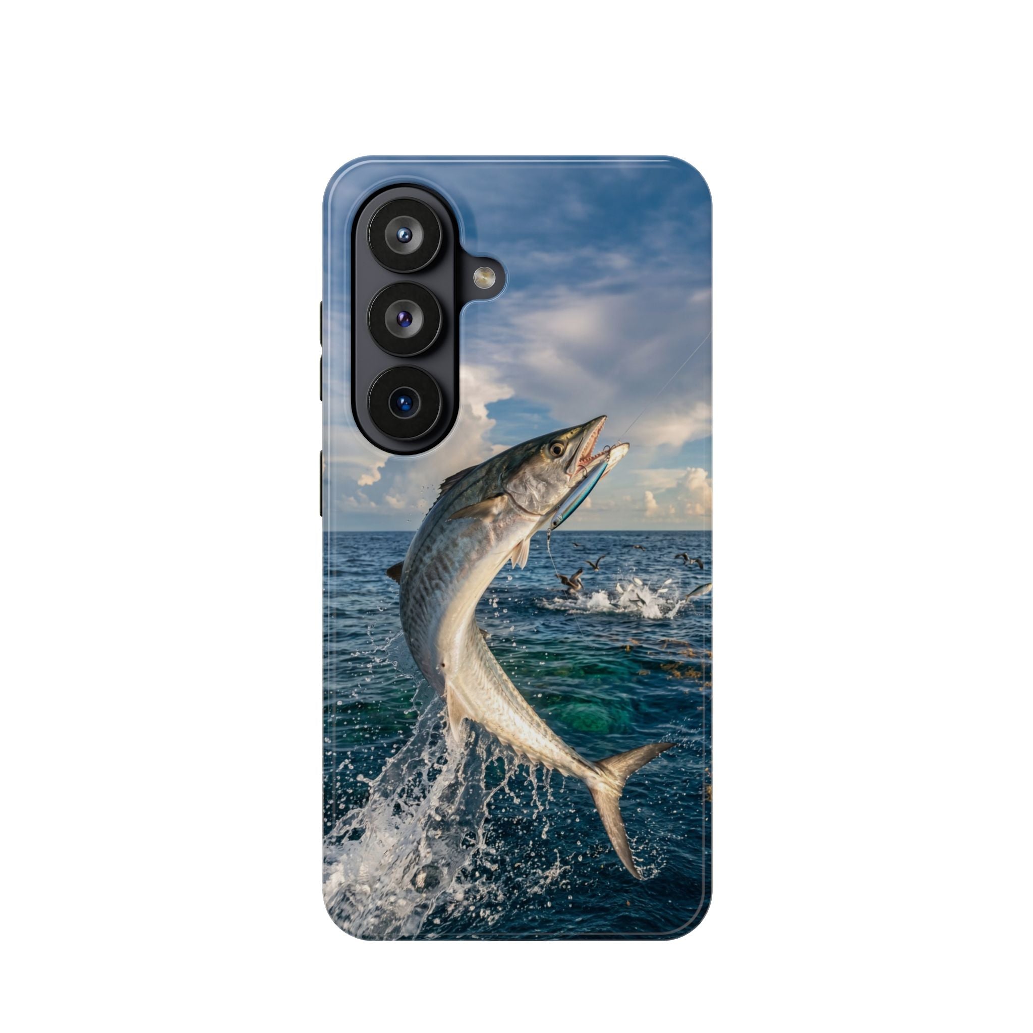 Kingfish King Mackerel Fishing Phone Case MagSafe Compatible for iPhone & Samsung Galaxy | Fisherman Gift | Dual Layer Tough Case