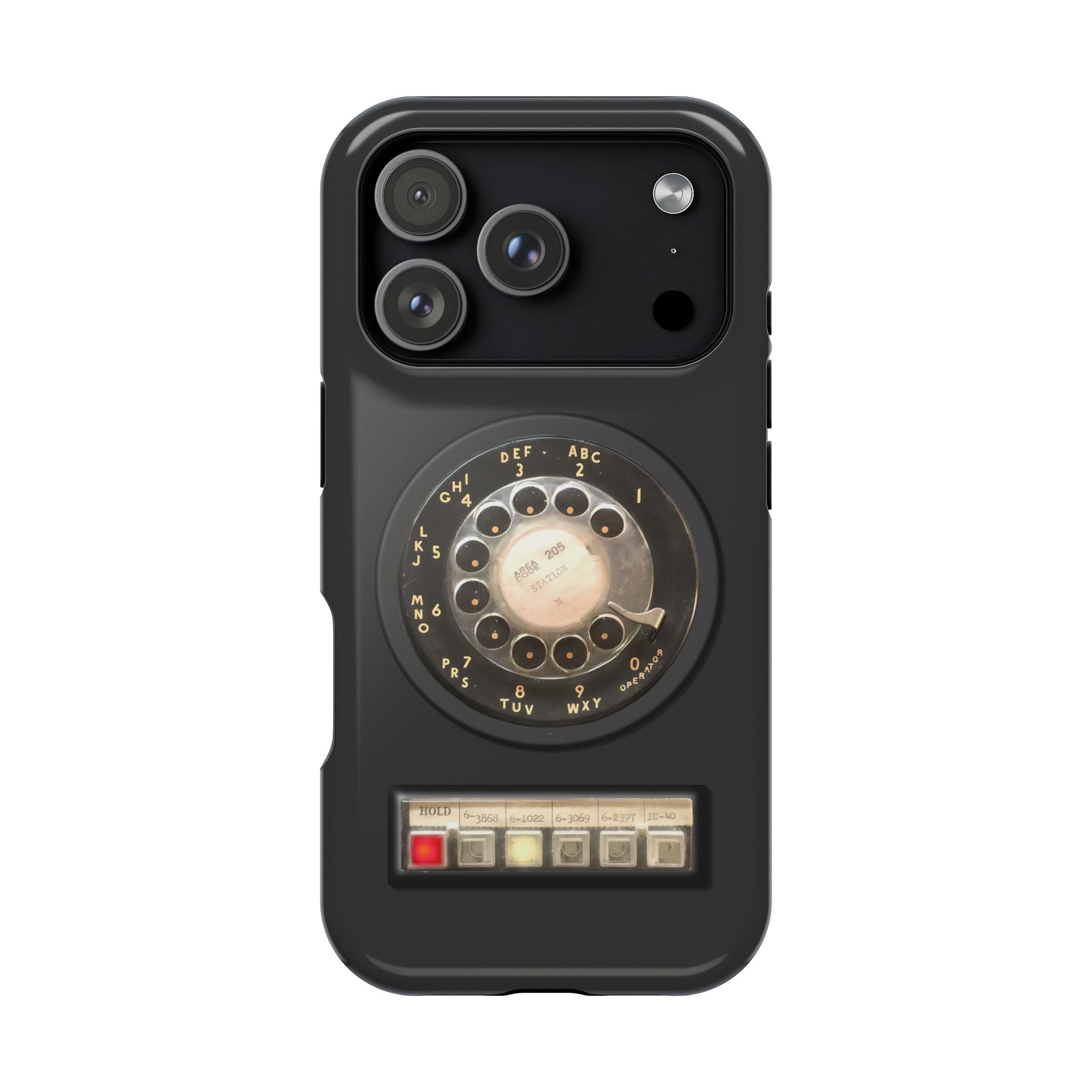 Multi Line Office Desk Phone Look MagSafe iPhone Case - Retro Rotary Dial Phone