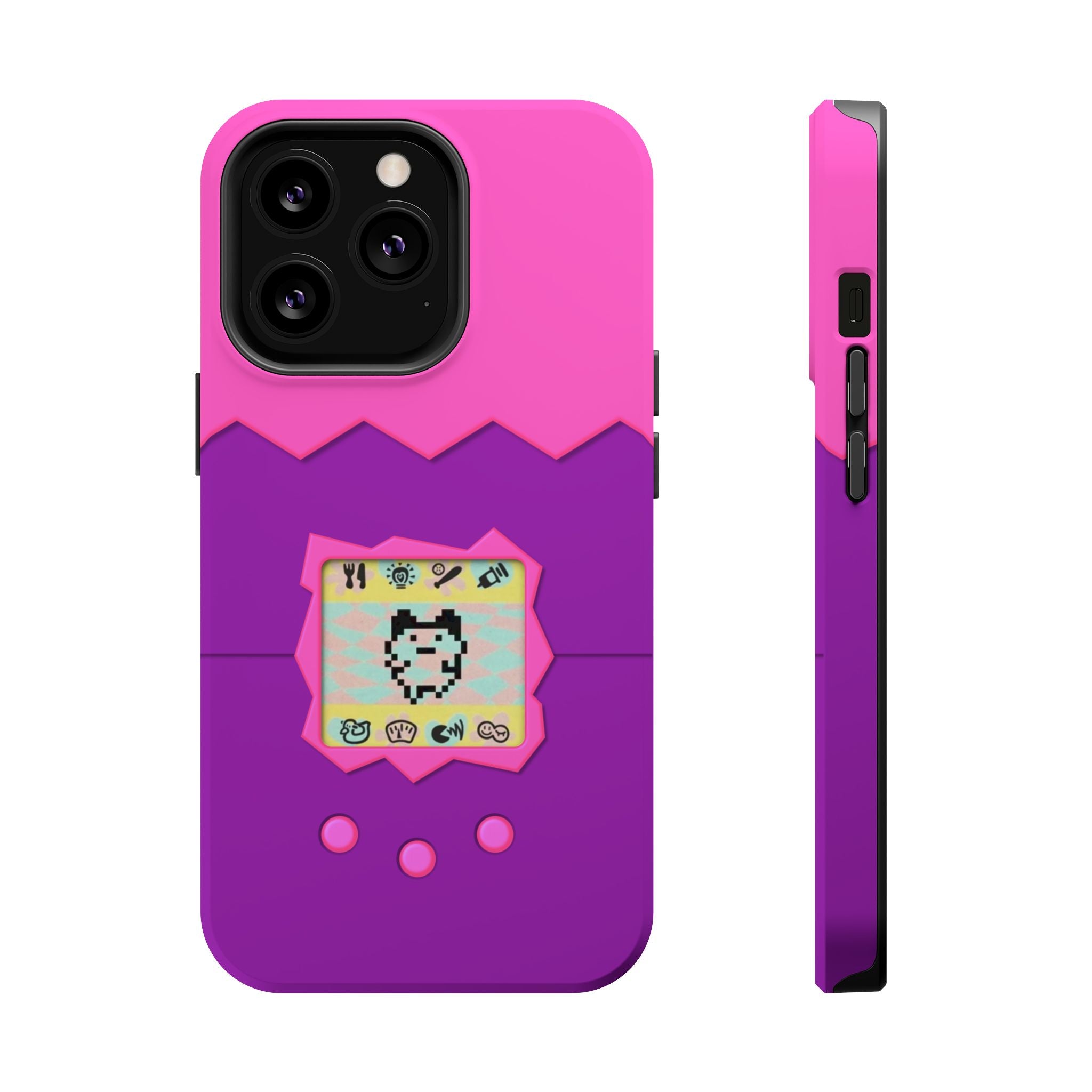 Virtual Pet Magnetic iPhone MagSafe Compatible Impact-Resistant Case Retro 90s