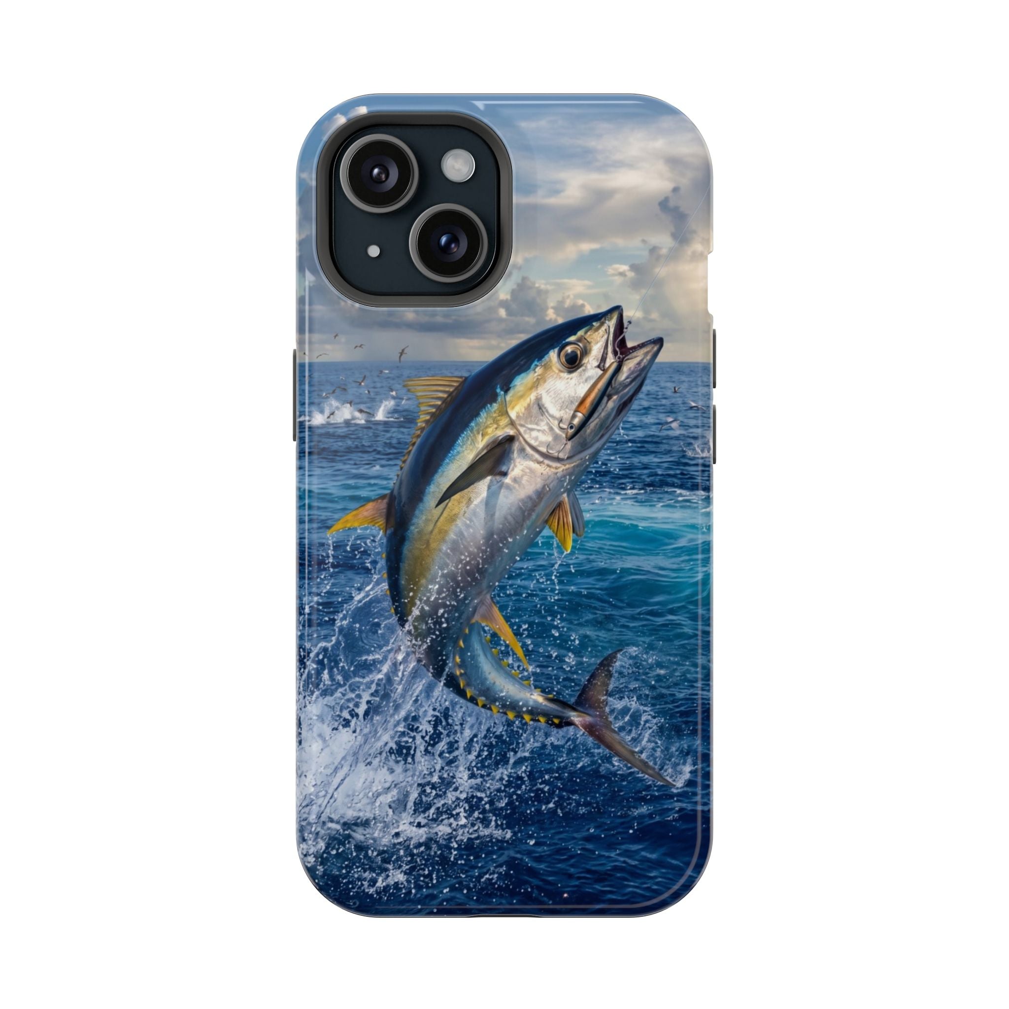 Tuna Fishing Fish Phone Case MagSafe Compatible for iPhone & Samsung Galaxy | Yellowfin Tuna Fisherman Gift | Dual Layer Tough Case