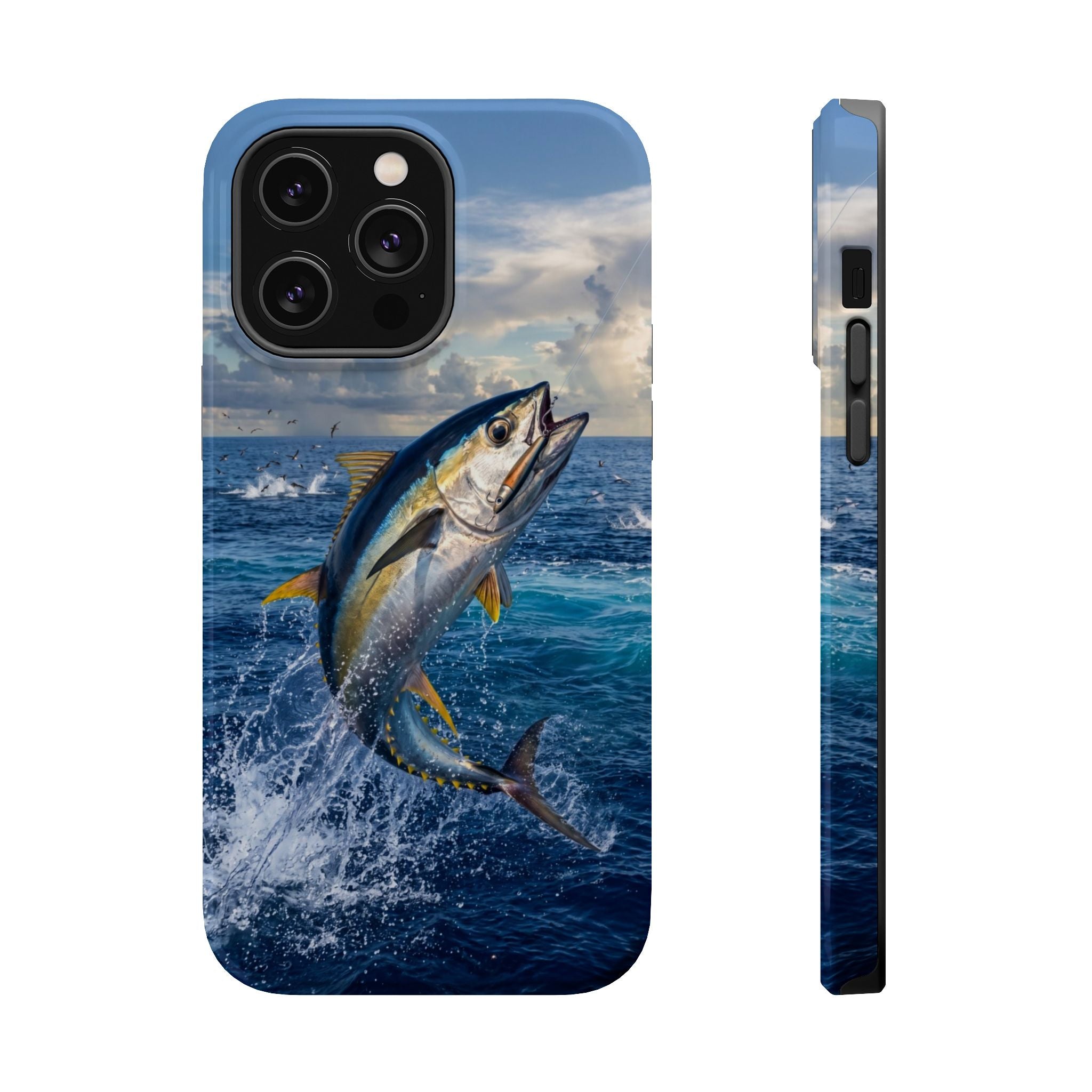 Tuna Fishing Fish Phone Case MagSafe Compatible for iPhone & Samsung Galaxy | Yellowfin Tuna Fisherman Gift | Dual Layer Tough Case