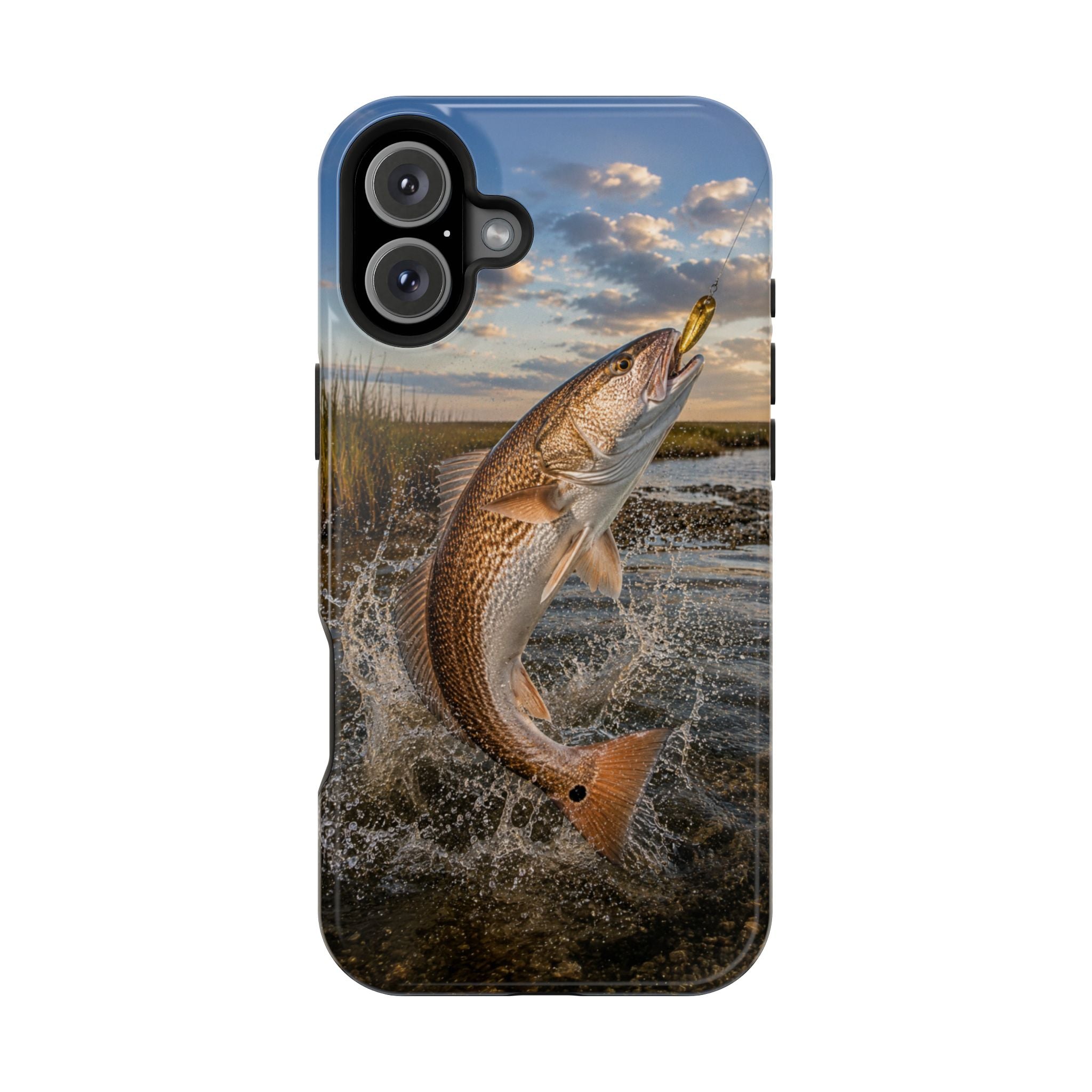 Red Drum Redfish Fishing Fish Phone Case MagSafe Compatible for iPhone & Samsung Galaxy | Redfish Fisherman Gift | Dual Layer Tough Case