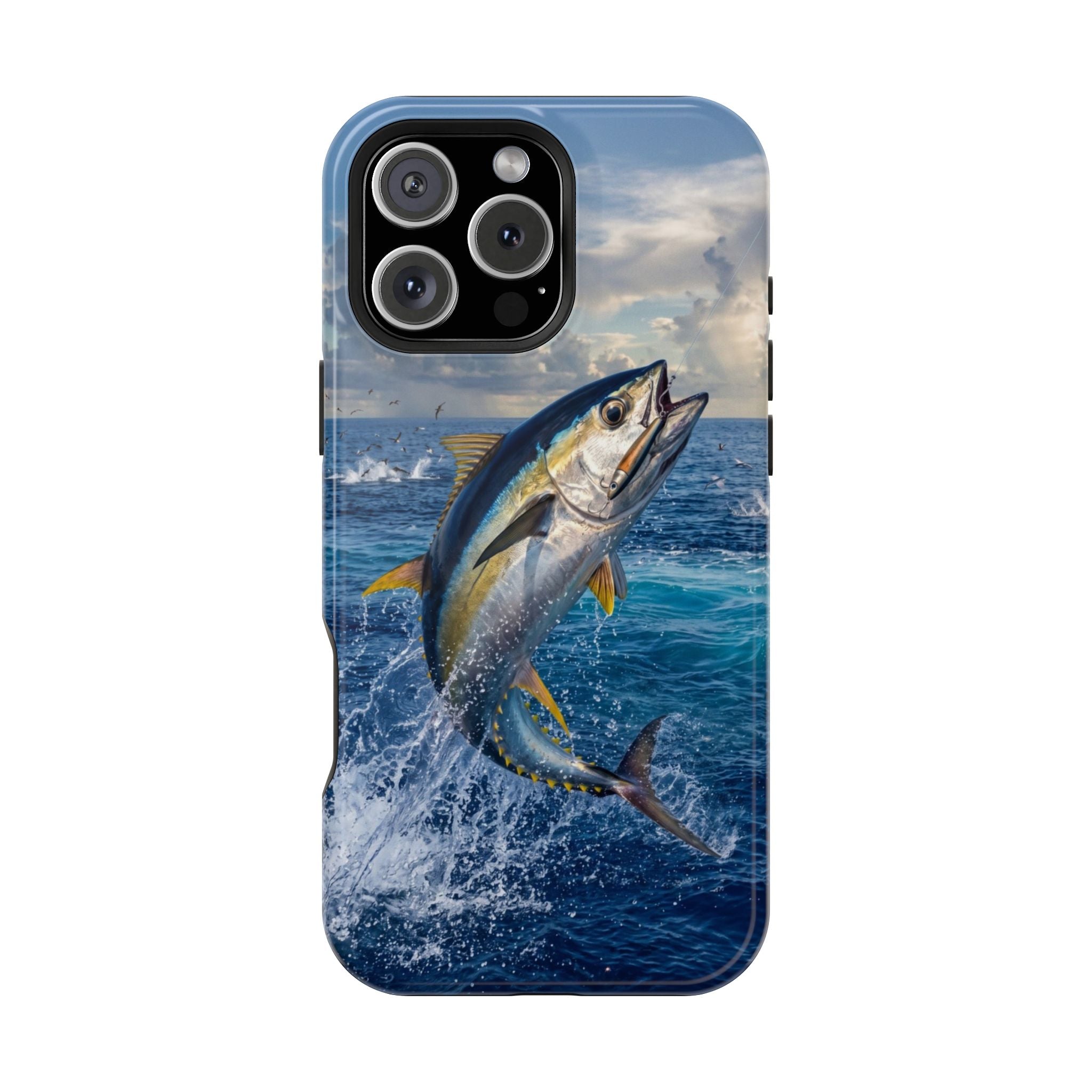 Tuna Fishing Fish Phone Case MagSafe Compatible for iPhone & Samsung Galaxy | Yellowfin Tuna Fisherman Gift | Dual Layer Tough Case