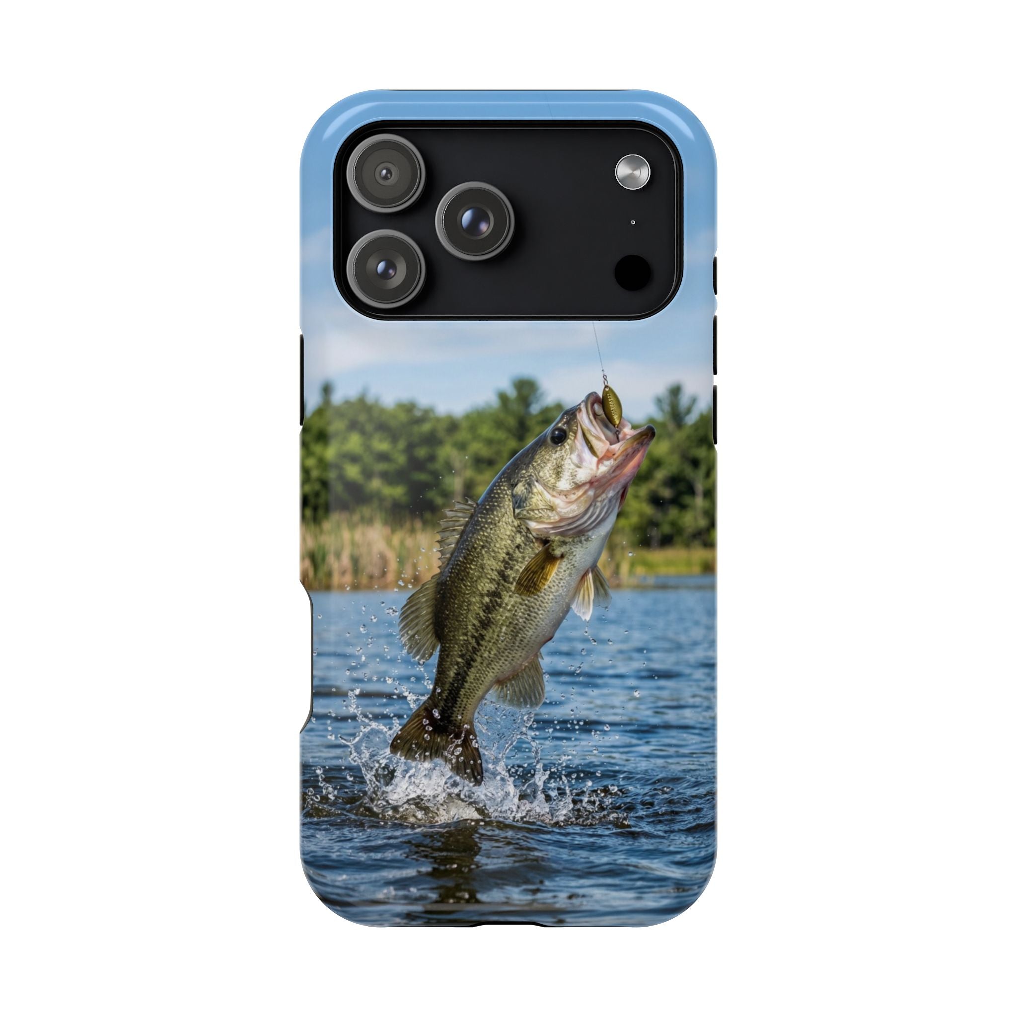 Largemouth Bass Fishing Fish Phone Case MagSafe Compatible for iPhone & Samsung Galaxy | Bass Fisherman Gift | Dual Layer Tough Case