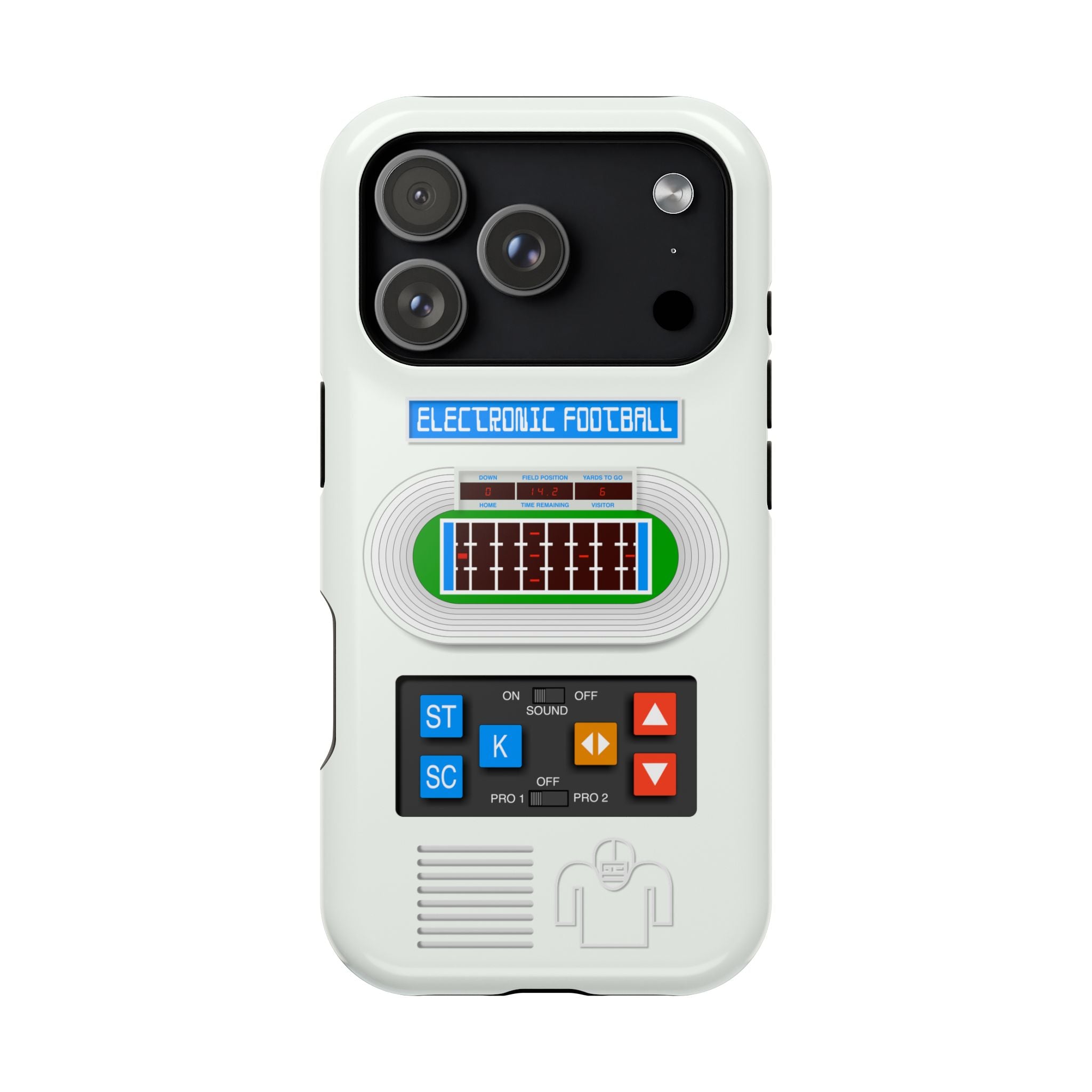 Retro Electronic Football Game Case for iPhone - Handheld Pocket LED Vintage Look - Tech Gift 17 16 15 14 13 Max Plus - MagSafe Compatible