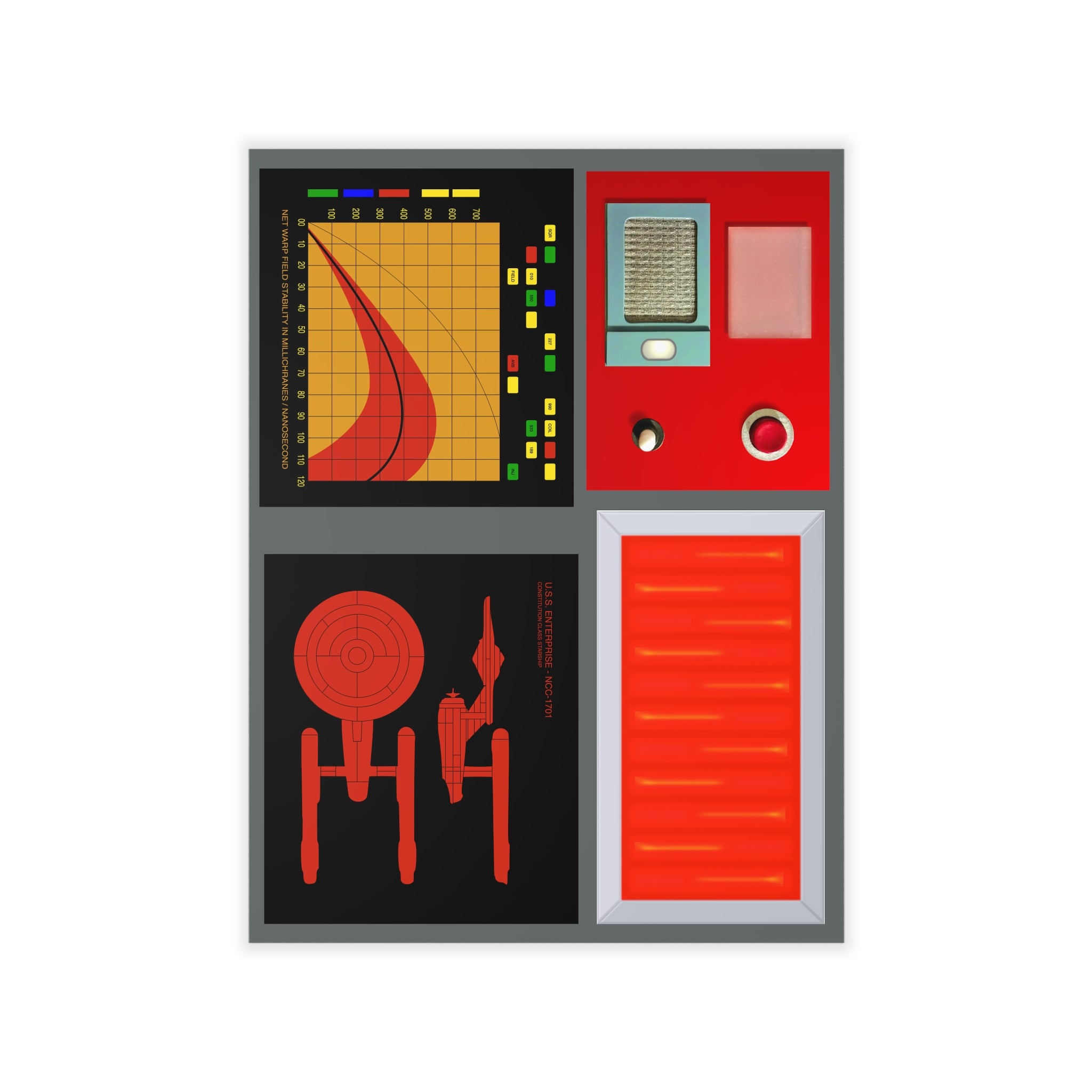 TOS Decals Red Alert - Enterprise - Warp Field Display - Wall Communic ...