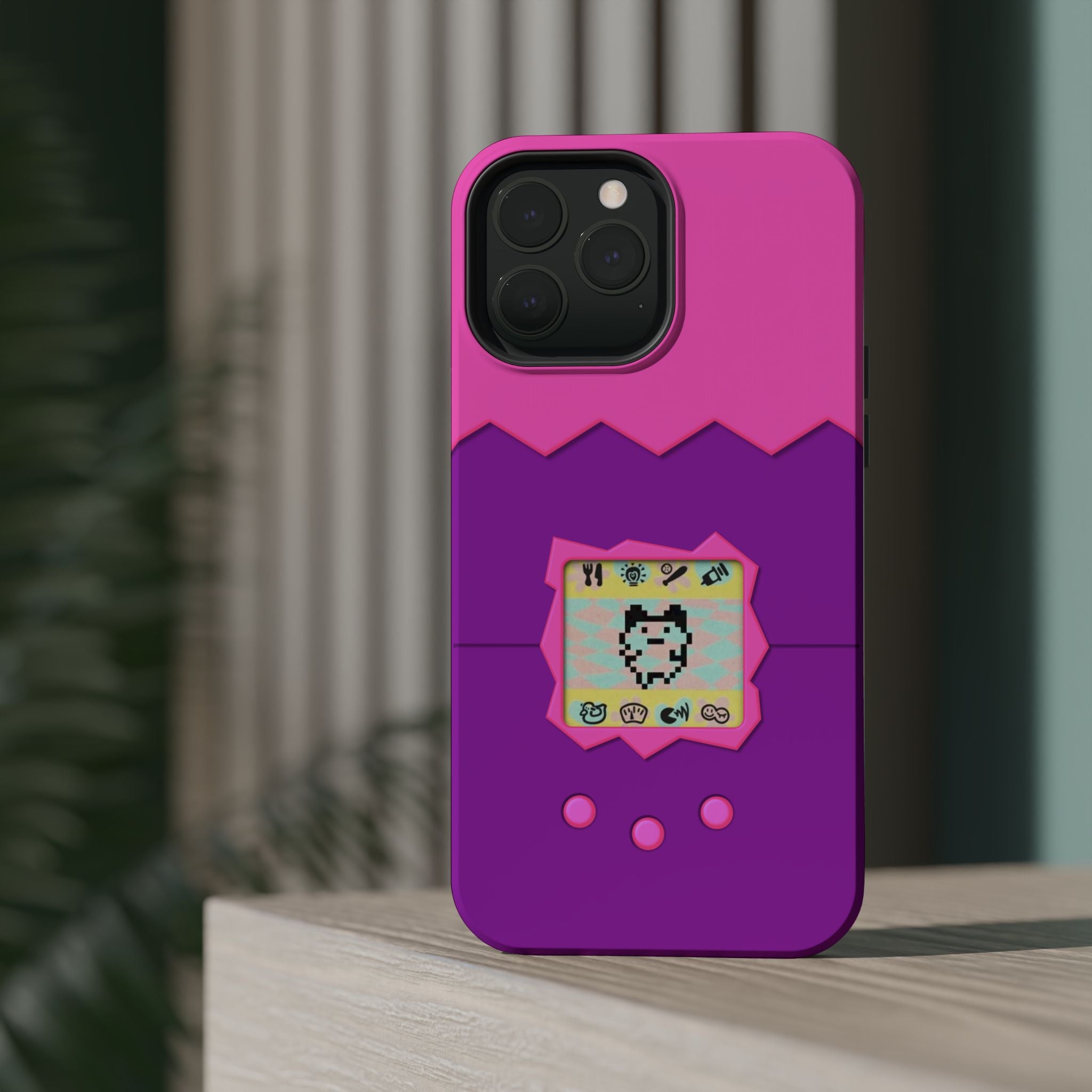 Virtual Pet Magnetic iPhone MagSafe Compatible Impact-Resistant Case Retro 90s