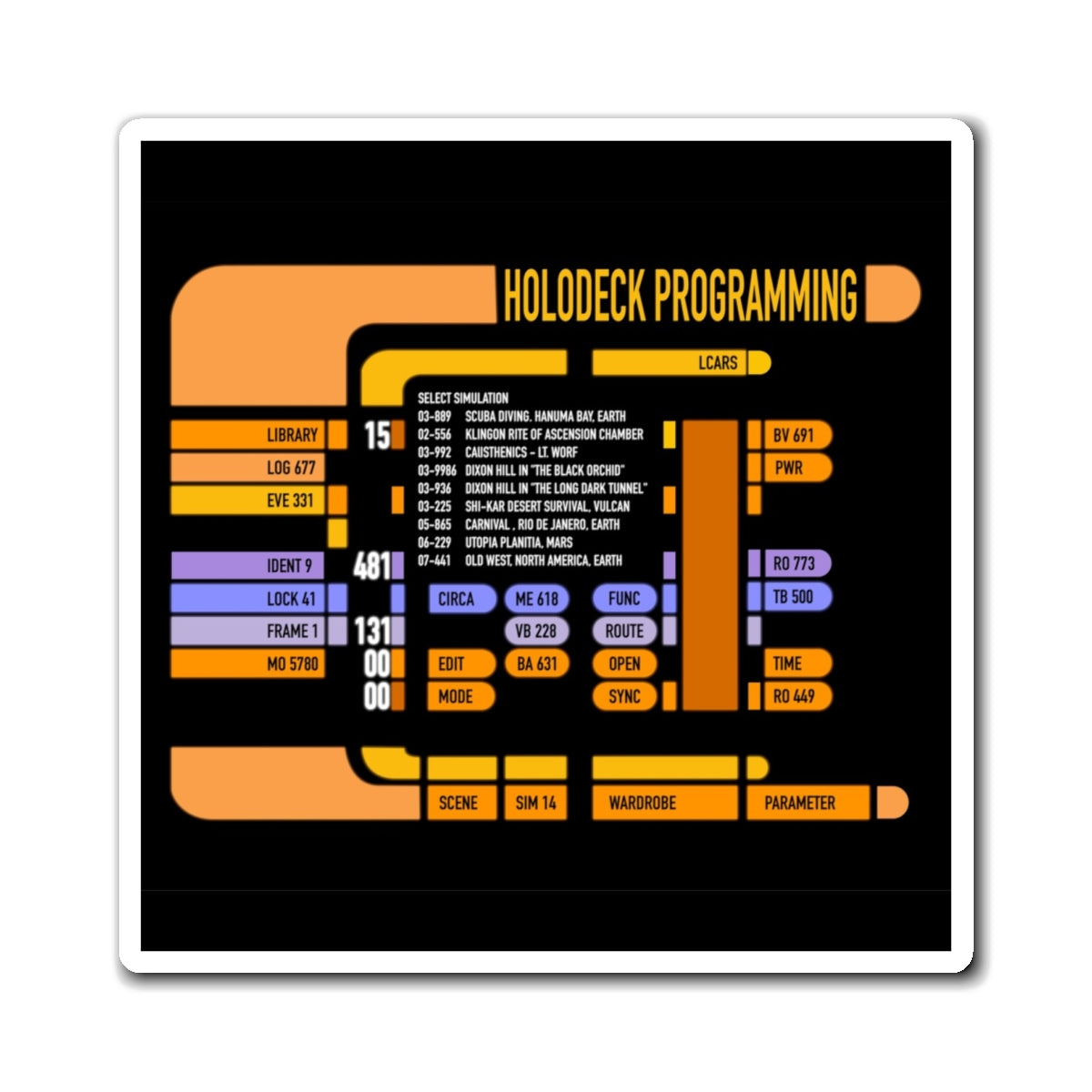 TNG Holodeck Control LCARS Magnet