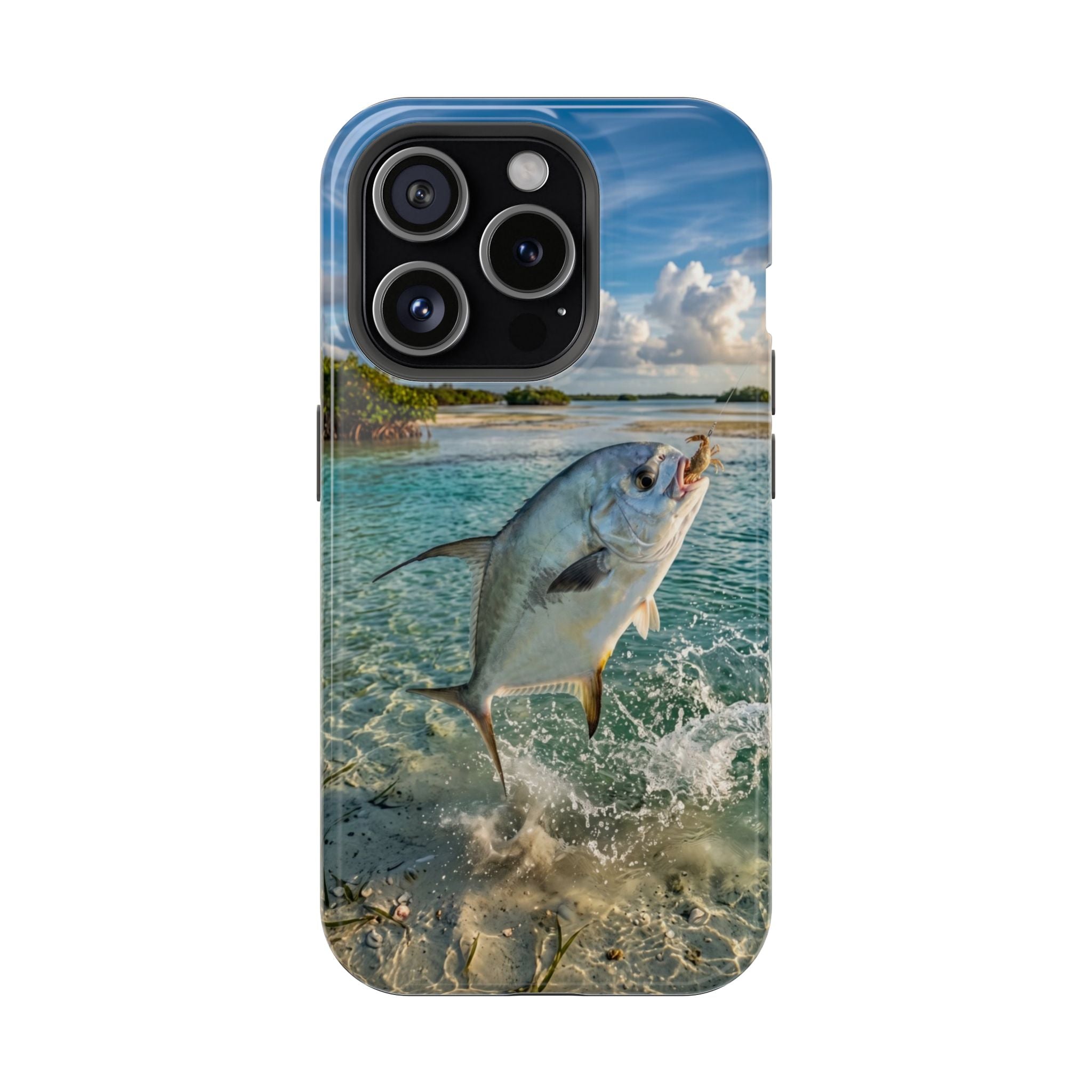 Permit Fish Fishing Phone Case MagSafe Compatible for iPhone & Samsung Galaxy | Flats Fishing Gift | Dual Layer Tough Case