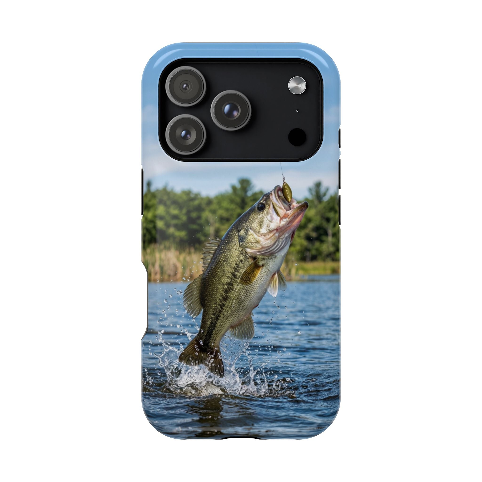 Largemouth Bass Fishing Fish Phone Case MagSafe Compatible for iPhone & Samsung Galaxy | Bass Fisherman Gift | Dual Layer Tough Case