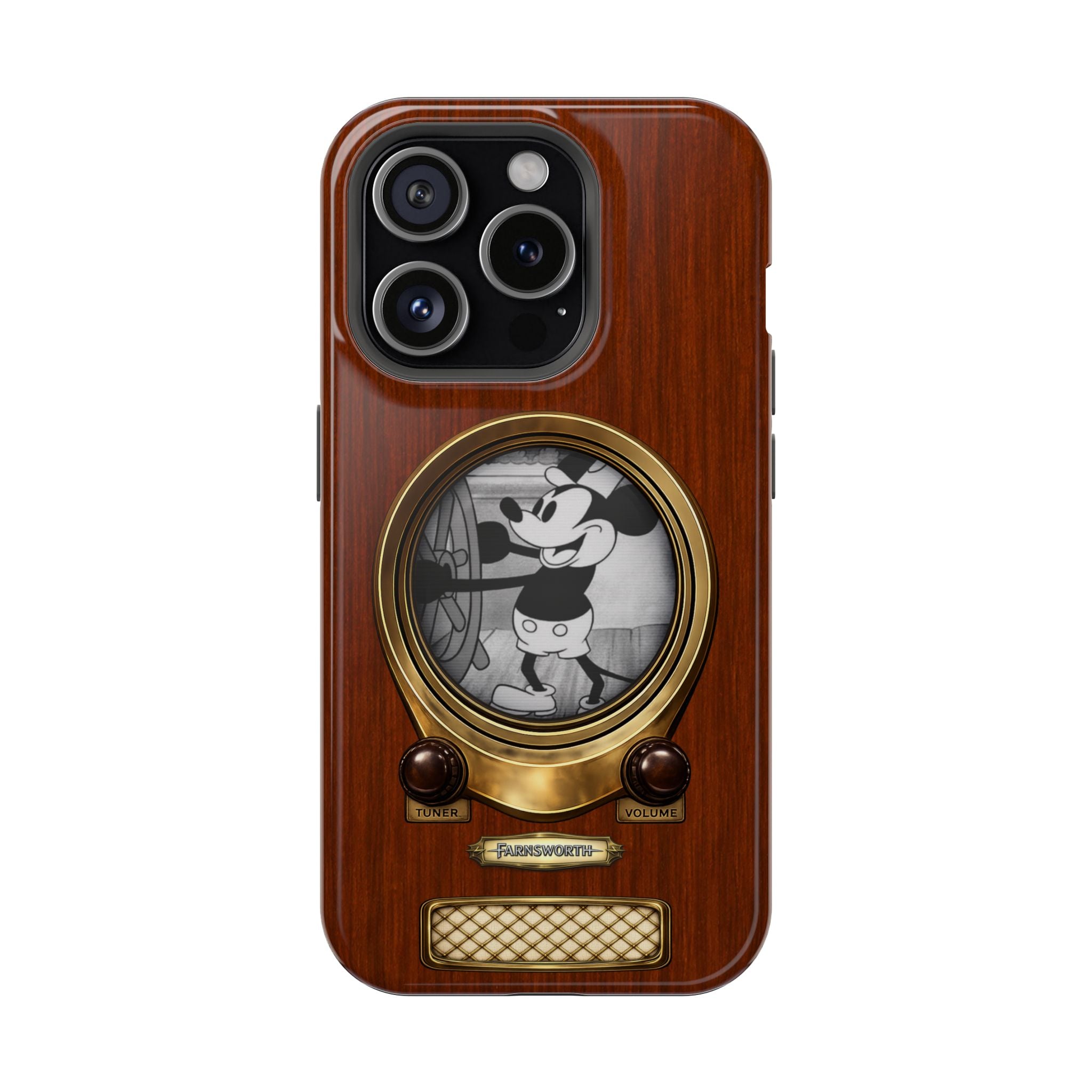 Retro Tech Antique Television MagSafe Compatible Impact-Resistant Cases for iPhone Phone Case - Steamboat Willie