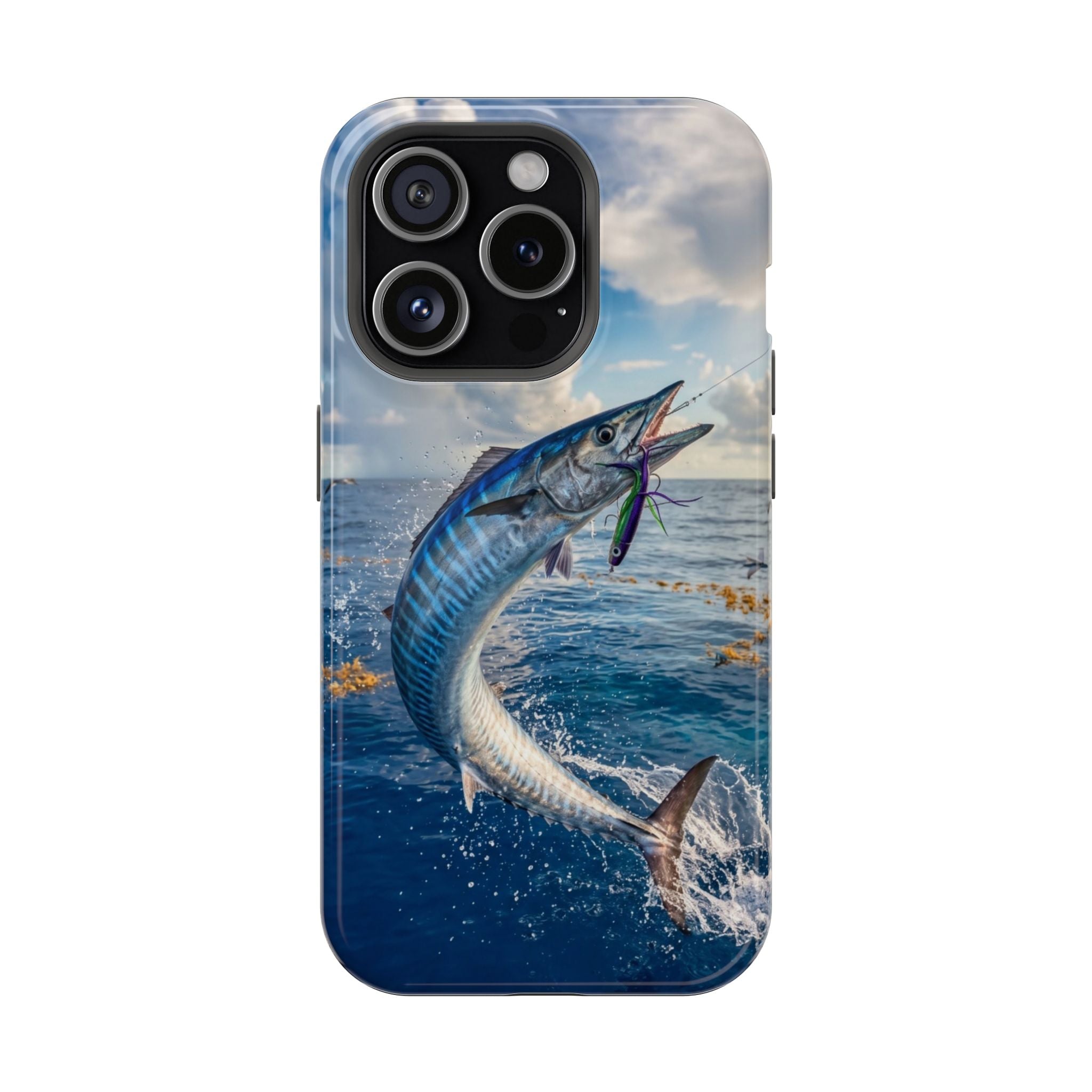 Wahoo Fishing Fish Phone Case MagSafe Compatible for iPhone & Samsung Galaxy | Wahoo Fisherman Gift | Dual Layer Tough Case