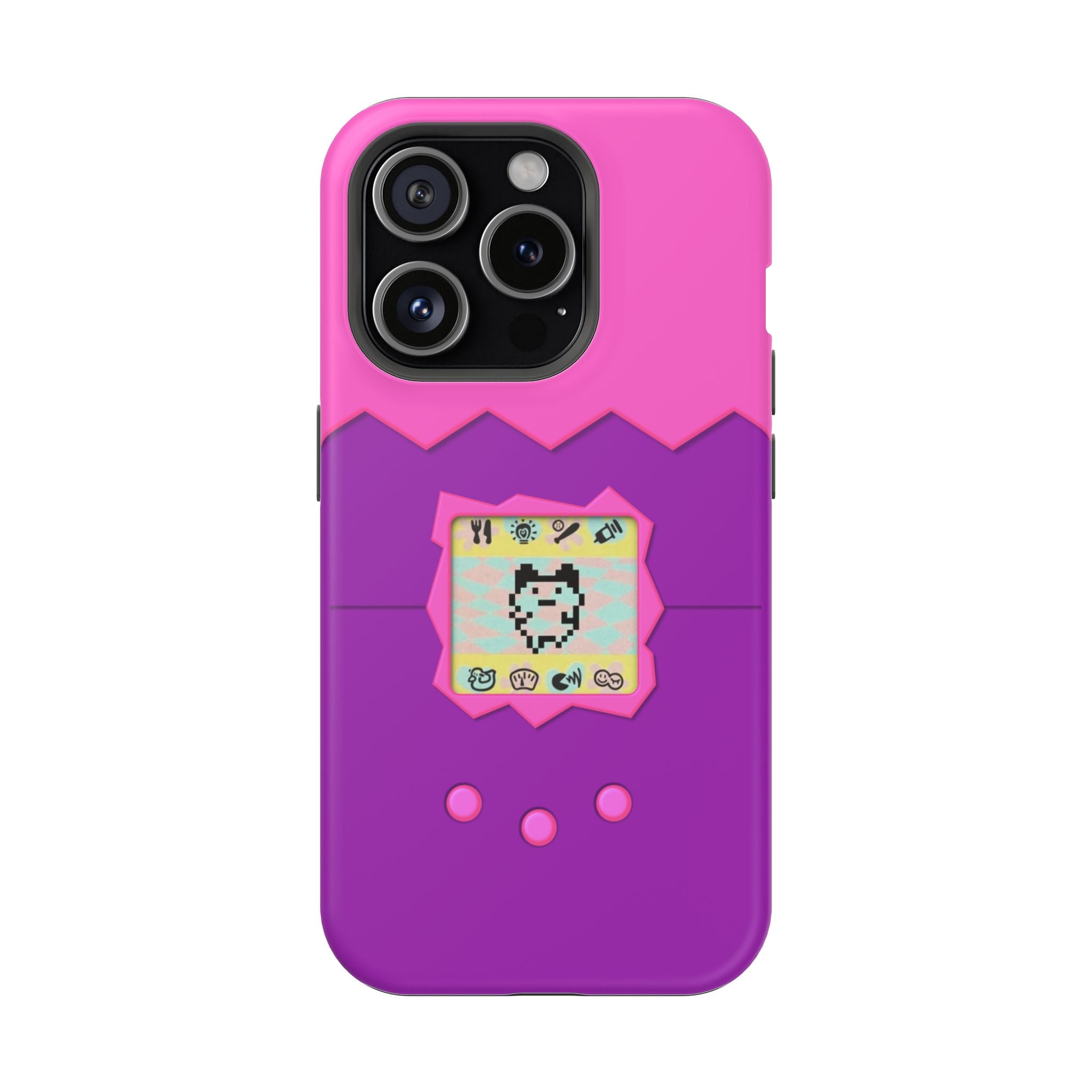 Virtual Pet Magnetic iPhone MagSafe Compatible Impact-Resistant Case Retro 90s
