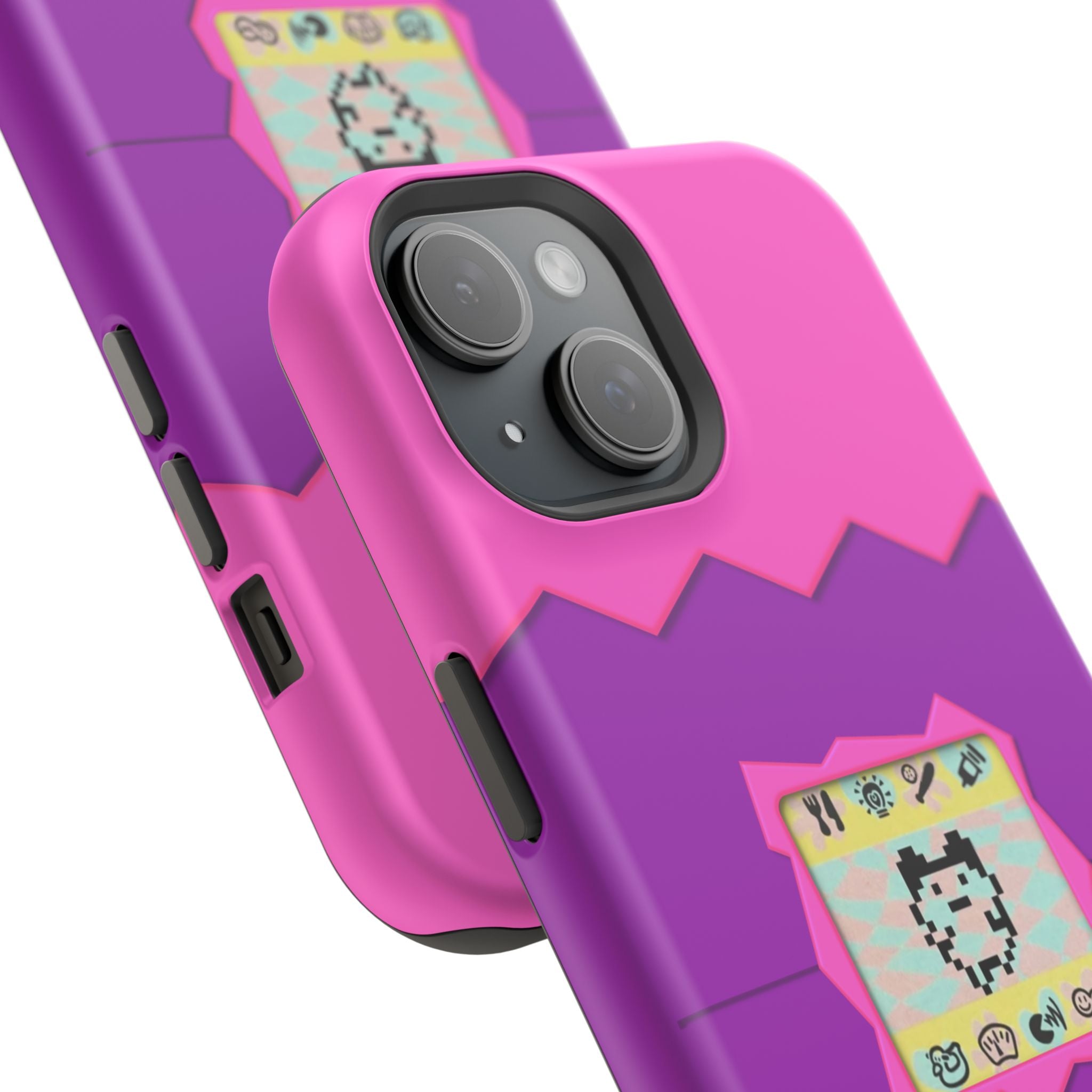 Virtual Pet Magnetic iPhone MagSafe Compatible Impact-Resistant Case Retro 90s