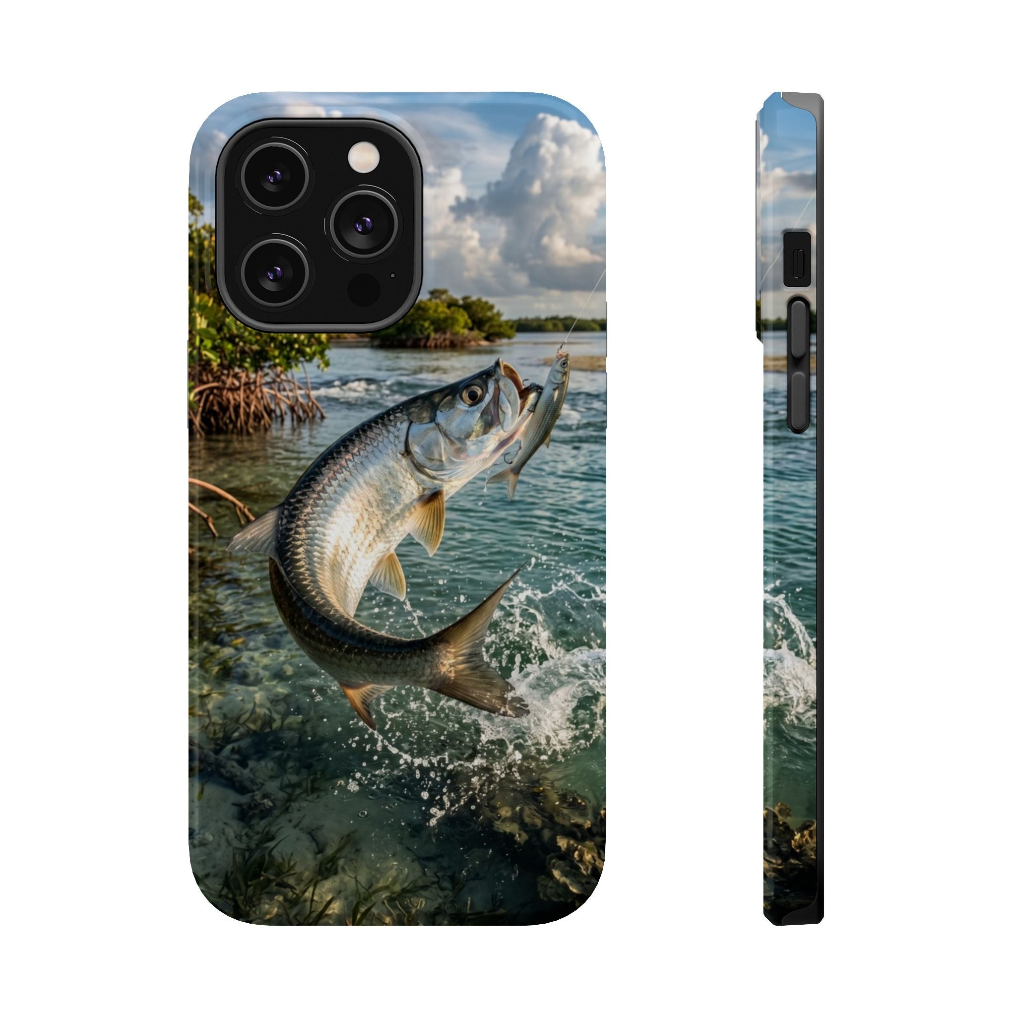 Tarpon Fishing Fish Phone Case MagSafe Compatible for iPhone & Samsung Galaxy | Tarpon Fisherman Gift | Dual Layer Tough Case