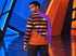 Purple Orange Black Color Block Long Sleeve Shirt, Future Civilian Costume T-Shirt Jake Sisko