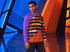 Purple Orange Black Color Block Long Sleeve Shirt, Future Civilian Costume T-Shirt Jake Sisko