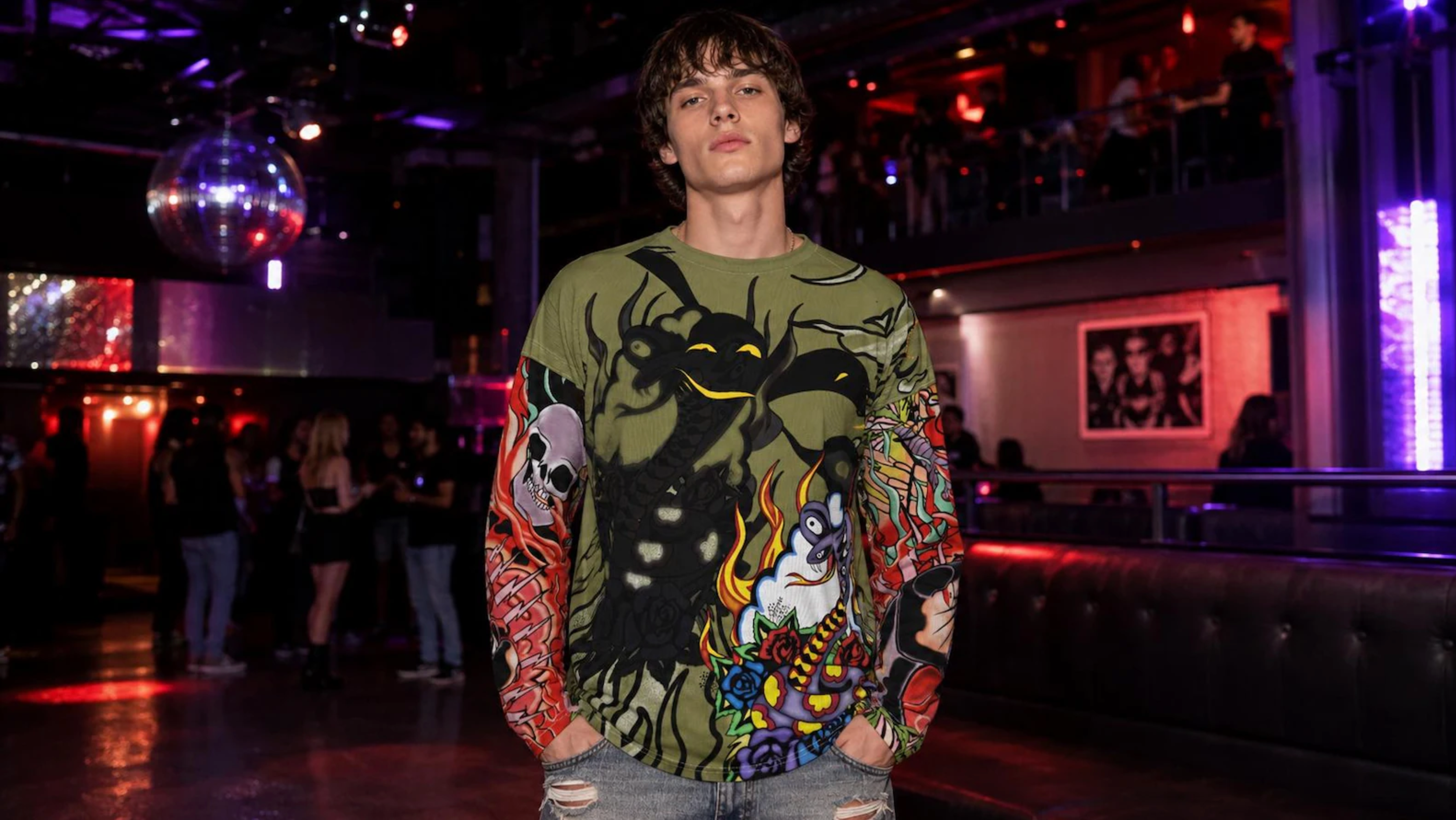 Stefon Costume Shirt With Simulated Double Sleeves Stephon SNL Hader